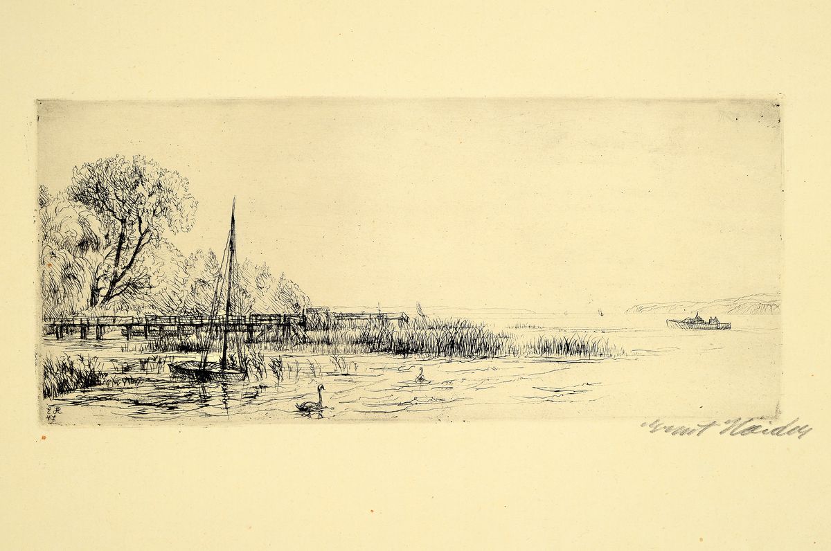 Ernst Haider, 1890 München - 1988 Starnberg, 25 Radierungen, meist Landschaften aus den 1920er Jahren, meist süddeutsche Landschaften, Ansichten ...