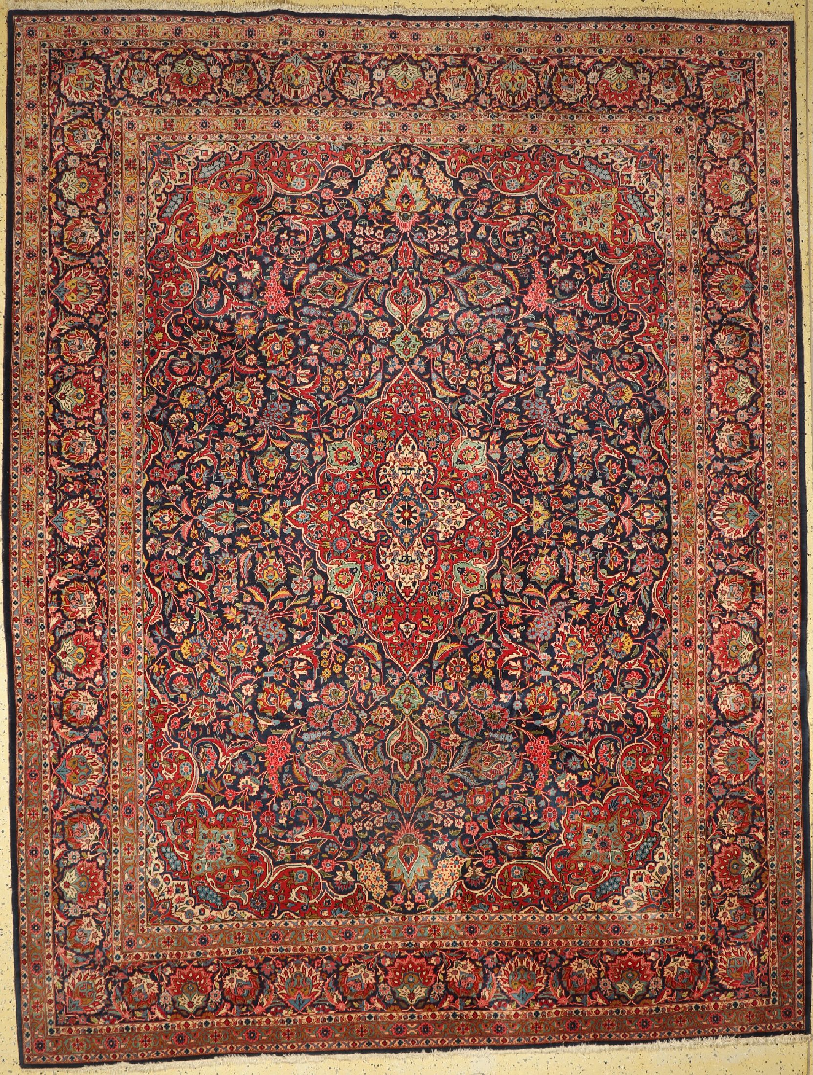 Keschan Kork, Persien, um 1940/1950, Korkwolle auf Baumwolle, ca. 355 x 275 cm, EHZ: 2-3