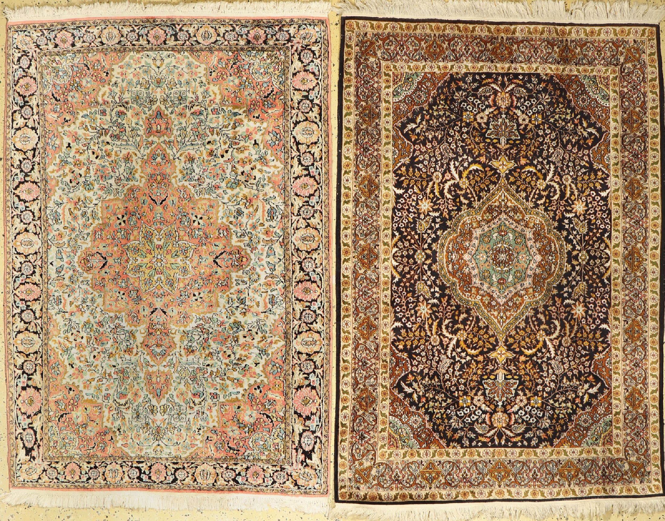 1 paar Kaschmir, Indien, ca. 40 Jahre, merzerisierte Baumwolle, ca. 180 x 123 cm, EHZ: 2