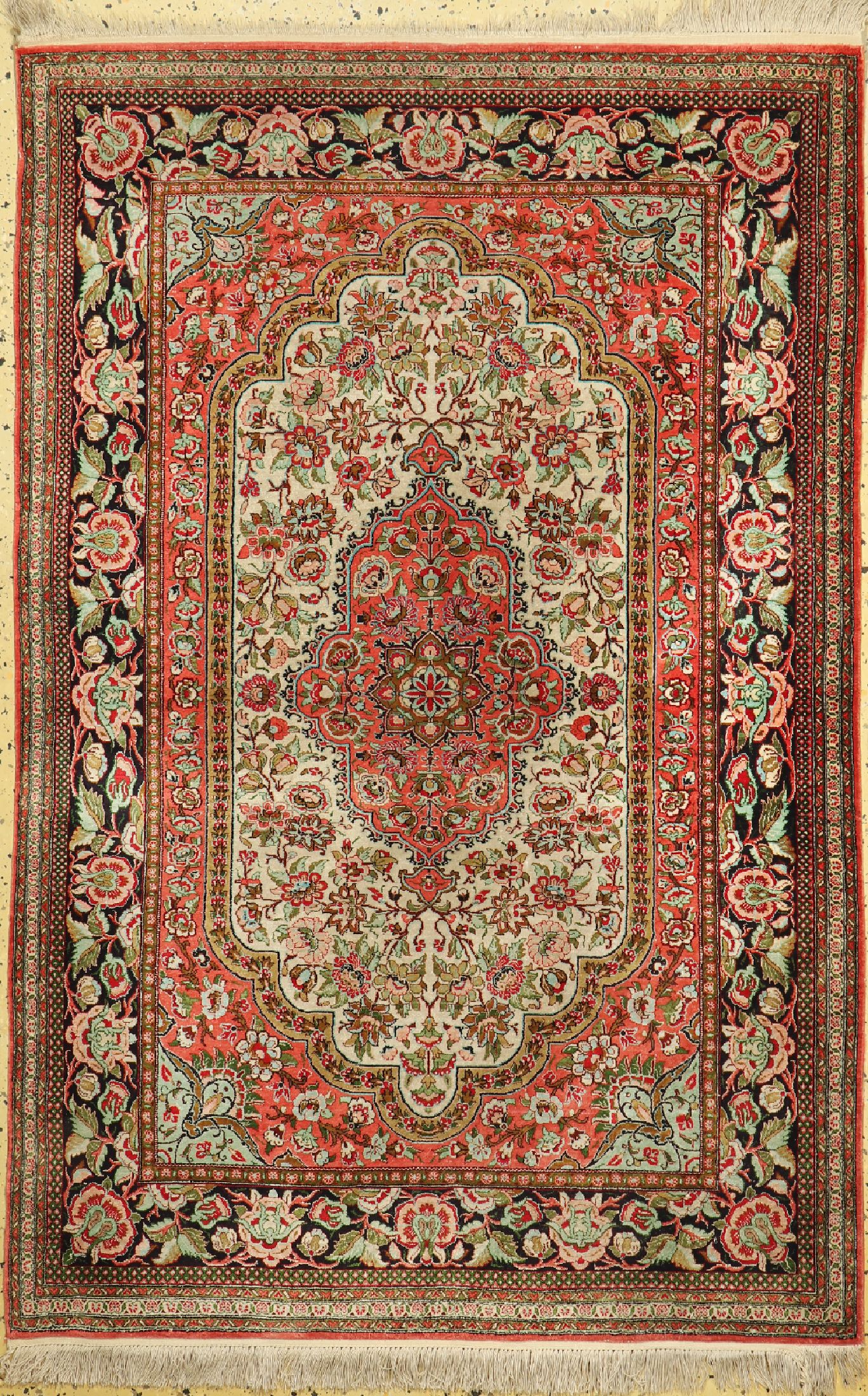 Ghom Seide, Persien, um 1960, reine Naturseide, ca. 165 x 110 cm, EHZ: 2