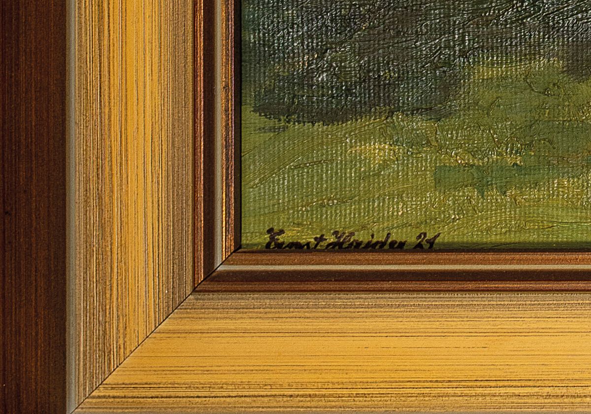 Detail a: Ernst Haider, 1890 München - 1988 Starnberg,Landschaftsdarstellung, Öl/Lwd, signiert, li. u. signiert und dat. 1921, süddeutsche Sommerlandschaft, ...