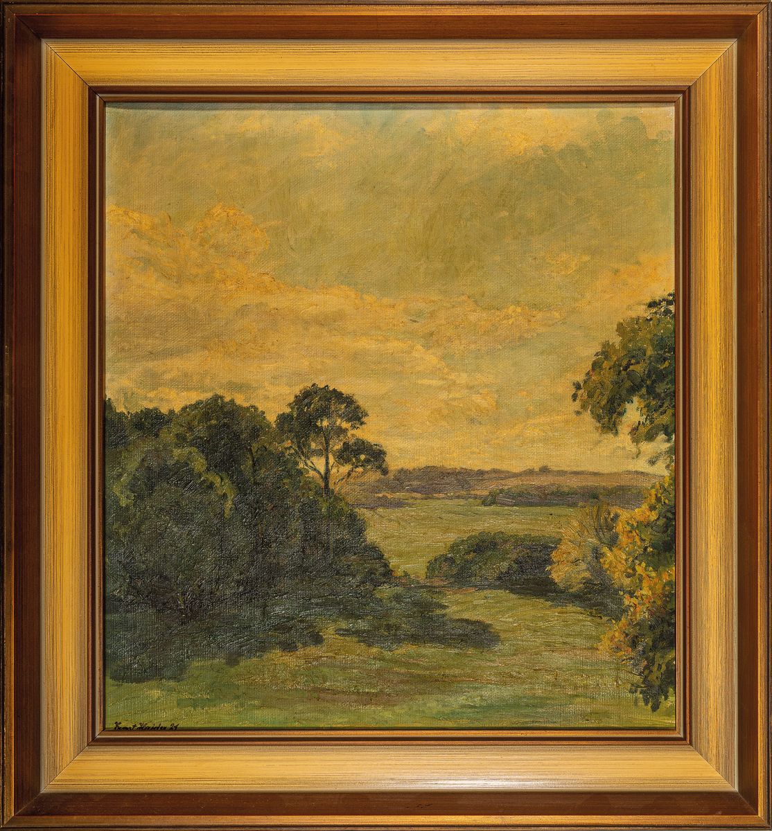 Detail k: Ernst Haider, 1890 München - 1988 Starnberg,Landschaftsdarstellung, Öl/Lwd, signiert, li. u. signiert und dat. 1921, süddeutsche Sommerlandschaft, ...