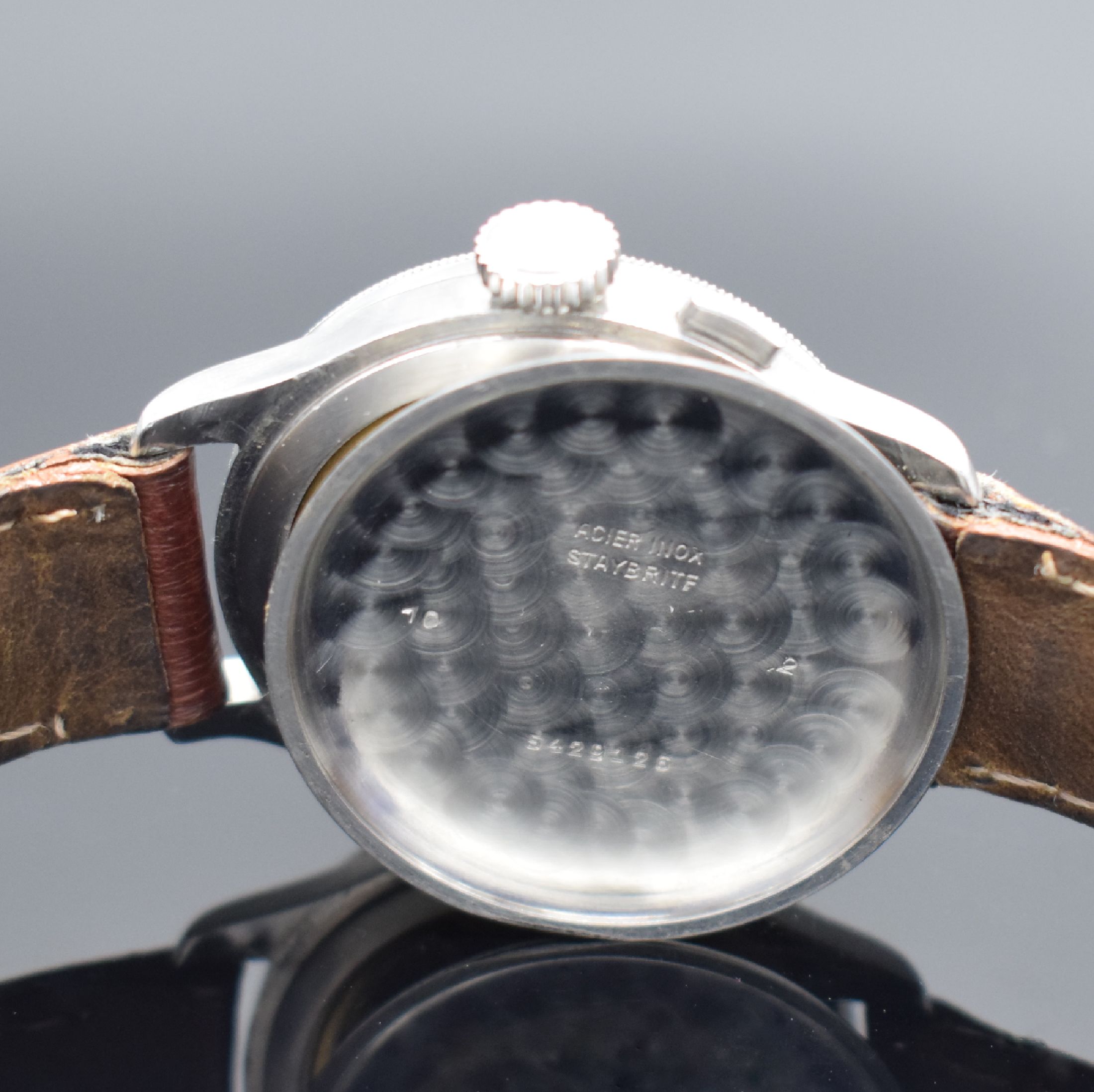 Detail g: LONGINES 13 ZN extrem seltener Flieger- Chronograph der rumänischen Luftwaffe Referenz 6476-3811, Schweiz 1937, Handaufzug, gedr. Stahlgeh. ...