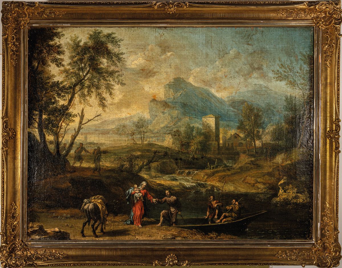 Detail k: Johann Franz Beich, 1665 Ravensburg-1748 München, bayerischer Hofmaler, dessen Werke in mehreren Museen vertreten sind, hier: Die Flucht der ...