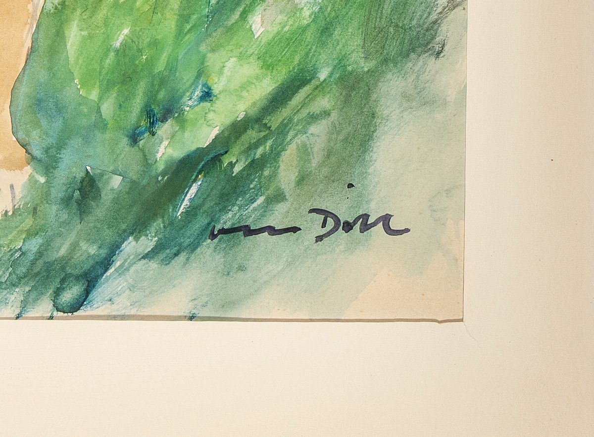 Detail a: Otto Dill, 1884 Neustadt-1957 Bad Dürkheim, schreitender Tiger, auf den Betrachter zugehend, Aquarell auf Papier, rechts unten signiert, ca. ...