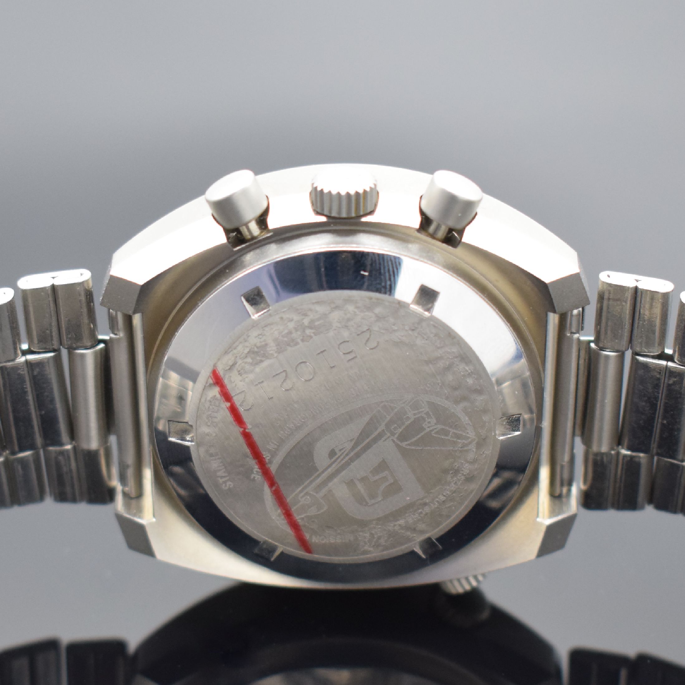Detail d: SINN Herrenarmbanduhr mit Chronograph Referenz 140/42 anlässlich der ersten deutschen Spacelab Mission, Schweiz/Deutschland um 1990, Automatik, ...