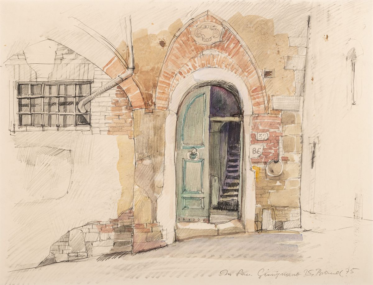 Werner Brand, 1933 Löbau-2021 Hochstadt/Pfalz, zwei Arbeiten: In den pfälzer Weinbergen, Aquarell auf Papier, rechts unten signiert und dat. 2003, ...