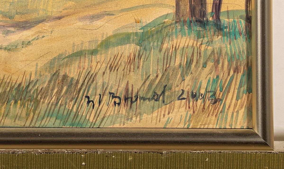 Detail c: Werner Brand, 1933 Löbau-2021 Hochstadt/Pfalz, zwei Arbeiten: In den pfälzer Weinbergen, Aquarell auf Papier, rechts unten signiert und dat. 2003, ...