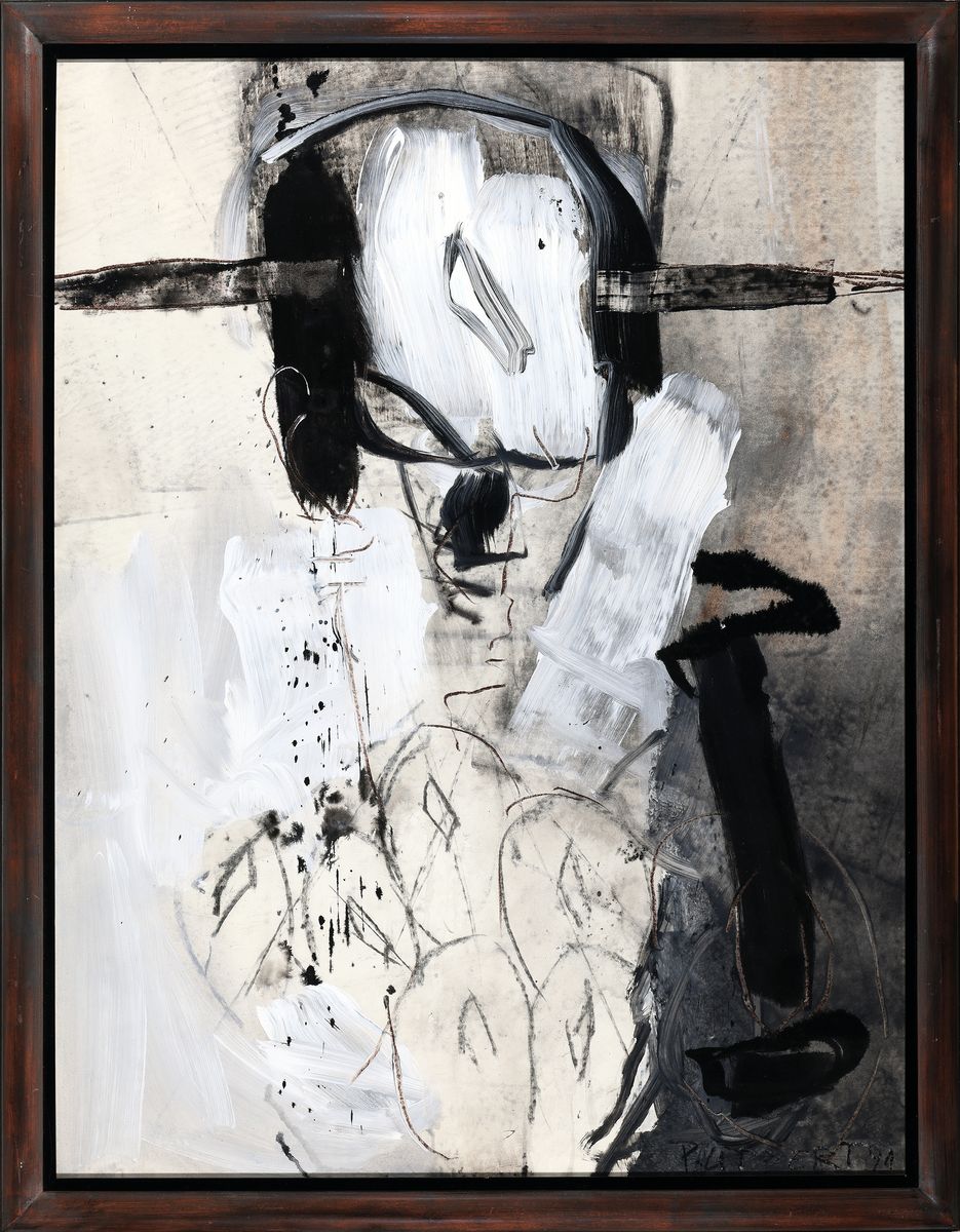 Detail k: Patricia Lippert, geb. 1956, Ohne Titel, Gouache auf Papier, rechts unten signiert und dat. 91, ca. 102x78cm, u.Gl., R.