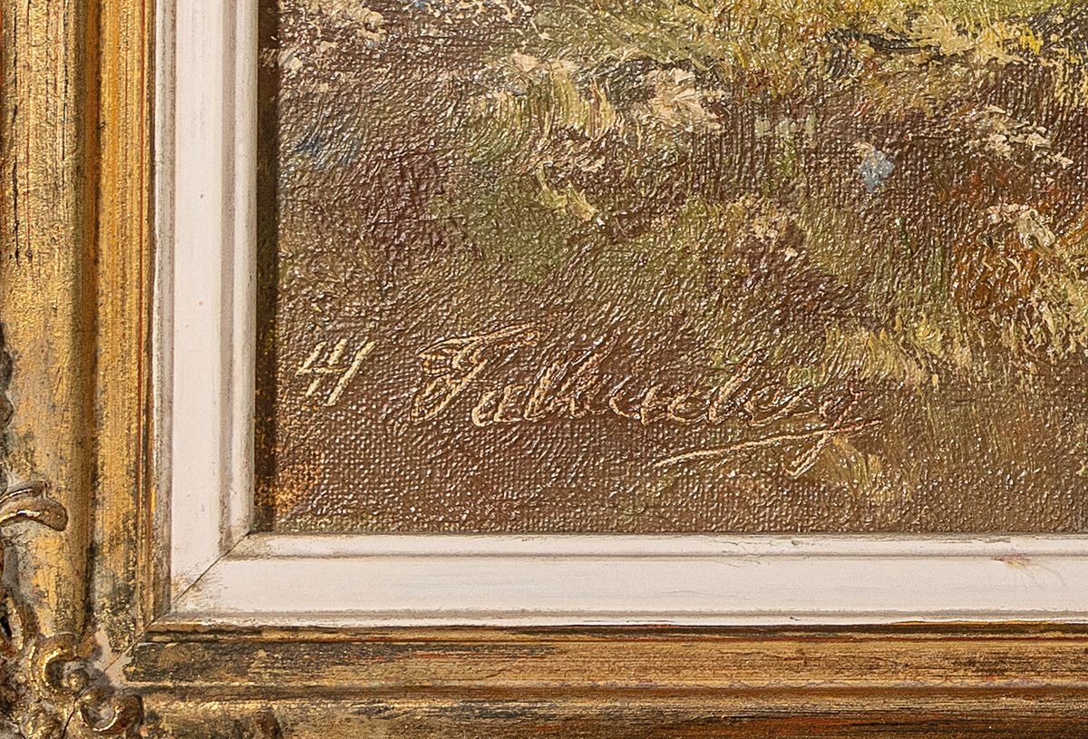 Detail a: Richard Falkenberg, 1875 Wuppertal-1948 Zeulenroda, Moor bei Unterwössen, Öl/Lwd, signiert, ca. 30x50cm, R.