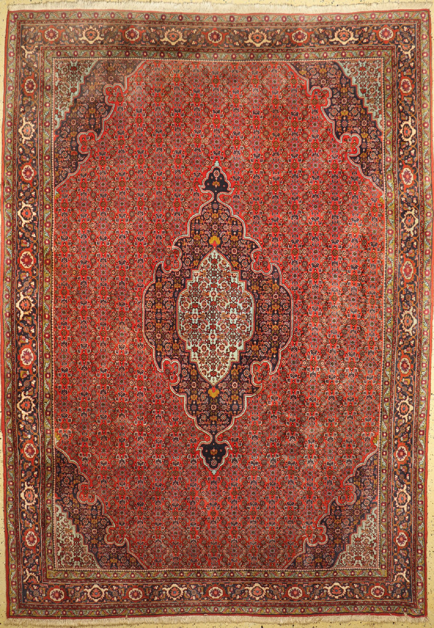 Bidjar Kork, Persien, um 1960, Korkwolle auf Baumwolle, ca. 360 x 260 cm, EHZ: 1, verblasst