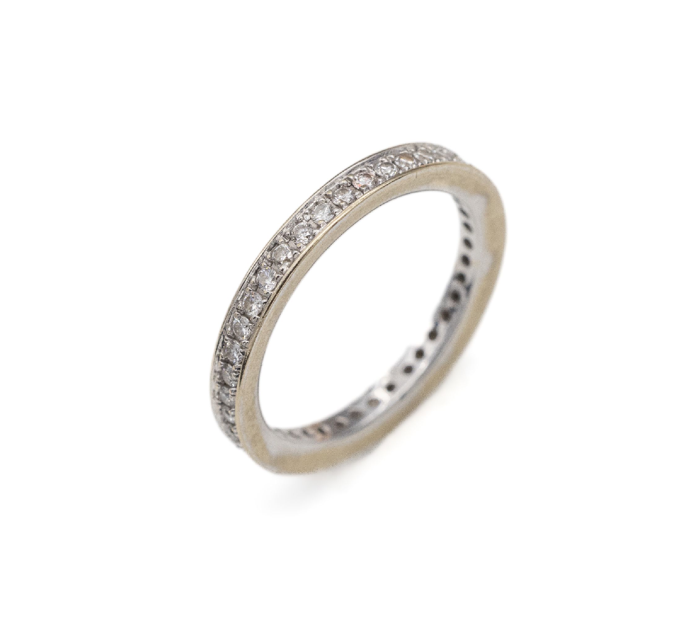 18 kt Gold Brillant-Memoryring, WG 750/000,40 Brillanten zus. ca. 0.40 ct Weiß/si, RW 54,ca. 3.4 g
