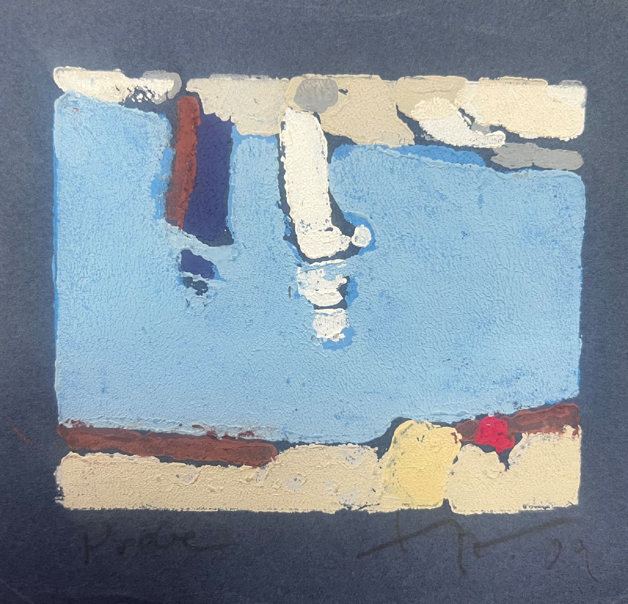 Klaus Fußmann, geb. 1938 Velbert, Linolschnitt, "Ostsee-Segler", sign., dat.09, Probe, ca. 15x16 cm