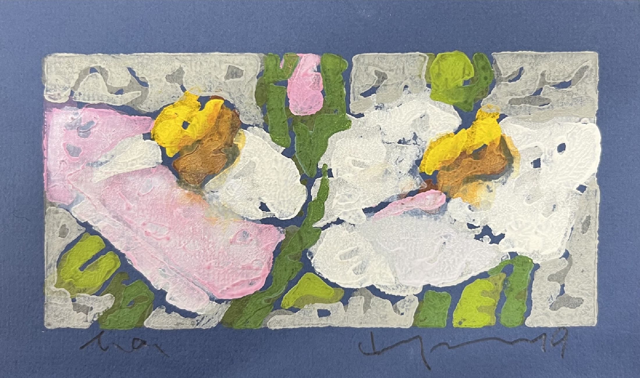 Klaus Fußmann, geb. 1938 Velbert, "Kirschblüten", Linolschnitt, sign., num., ca. 11x18 cm