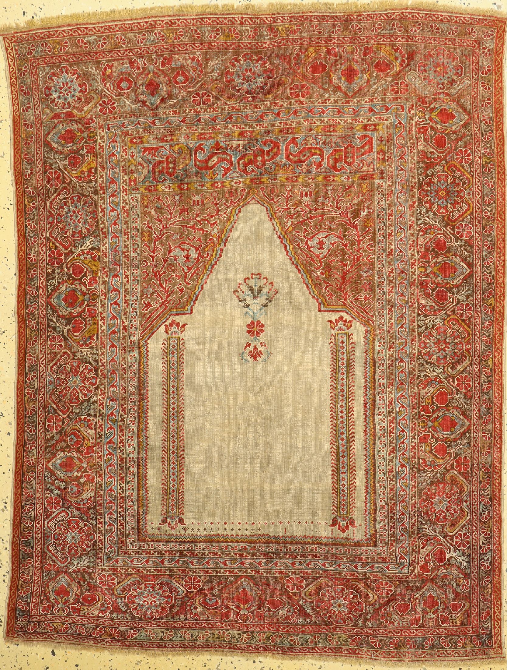 Antiker Giordes, Türkei, 19.Jhd, Wolle auf Wolle, ca. 165 x 130 cm, EHZ: 3