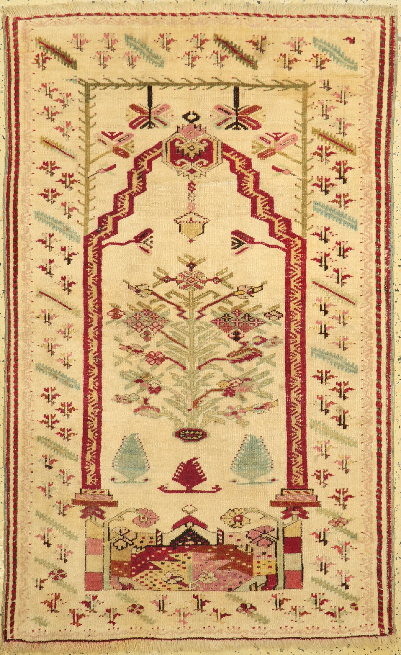 Antiker Mudjur, Türkei, um 1900, Wolle auf Wolle, ca. 161 x 102 cm, minimal verkürzt, EHZ: 2
