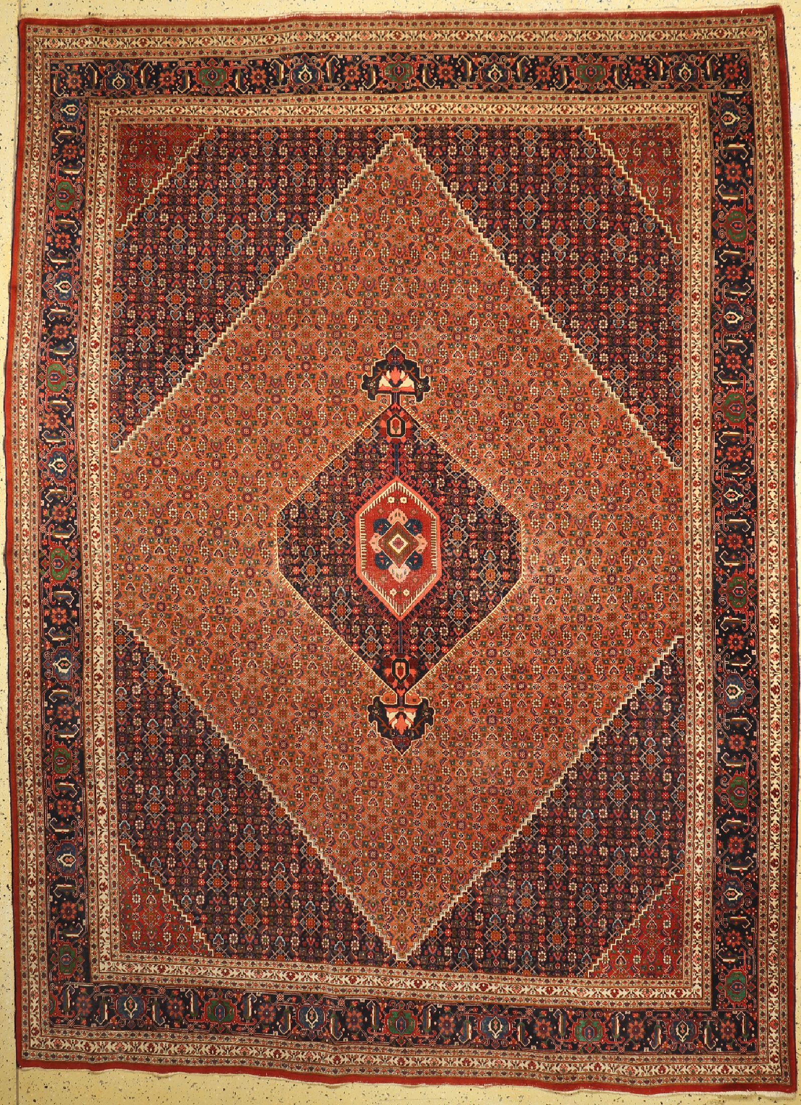 Bidjar fein alt, Persien, um 1920/1930, Wolle auf Baumwolle, ca. 345 x 255 cm, EHZ: 2-3