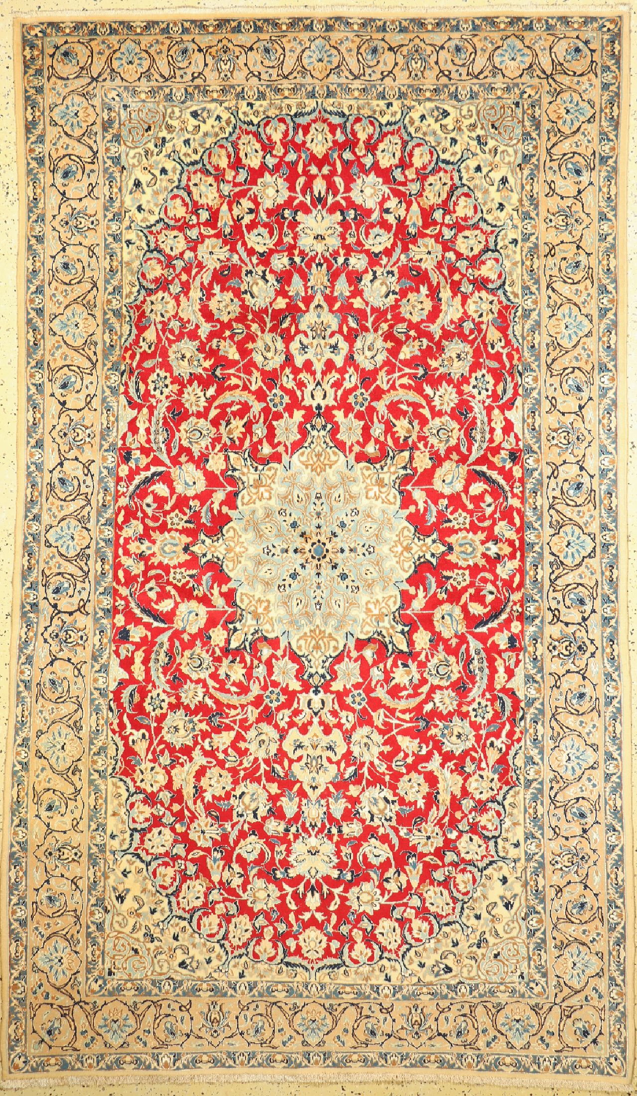 Nain fein(9 La), Persien, ca. 50 Jahre, Korkwolle mit Seide, ca. 280 x 163 cm, EHZ: 1-2
