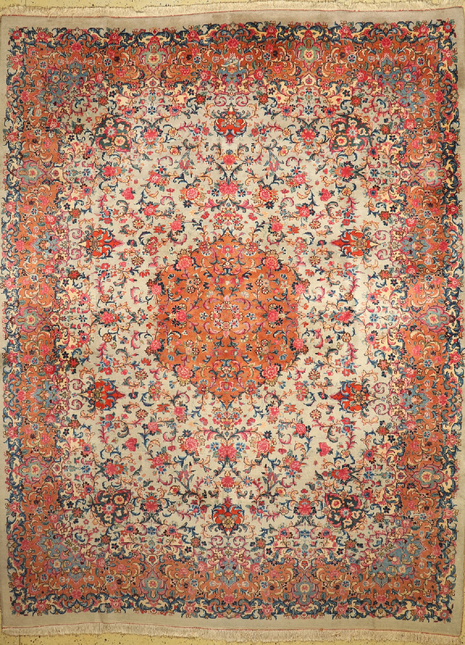 Kaschmar alt, signiert, (Haghighat), Persien, um 1960, Wolle auf Baumwolle, ca. 400x 304 cm, EHZ: 2