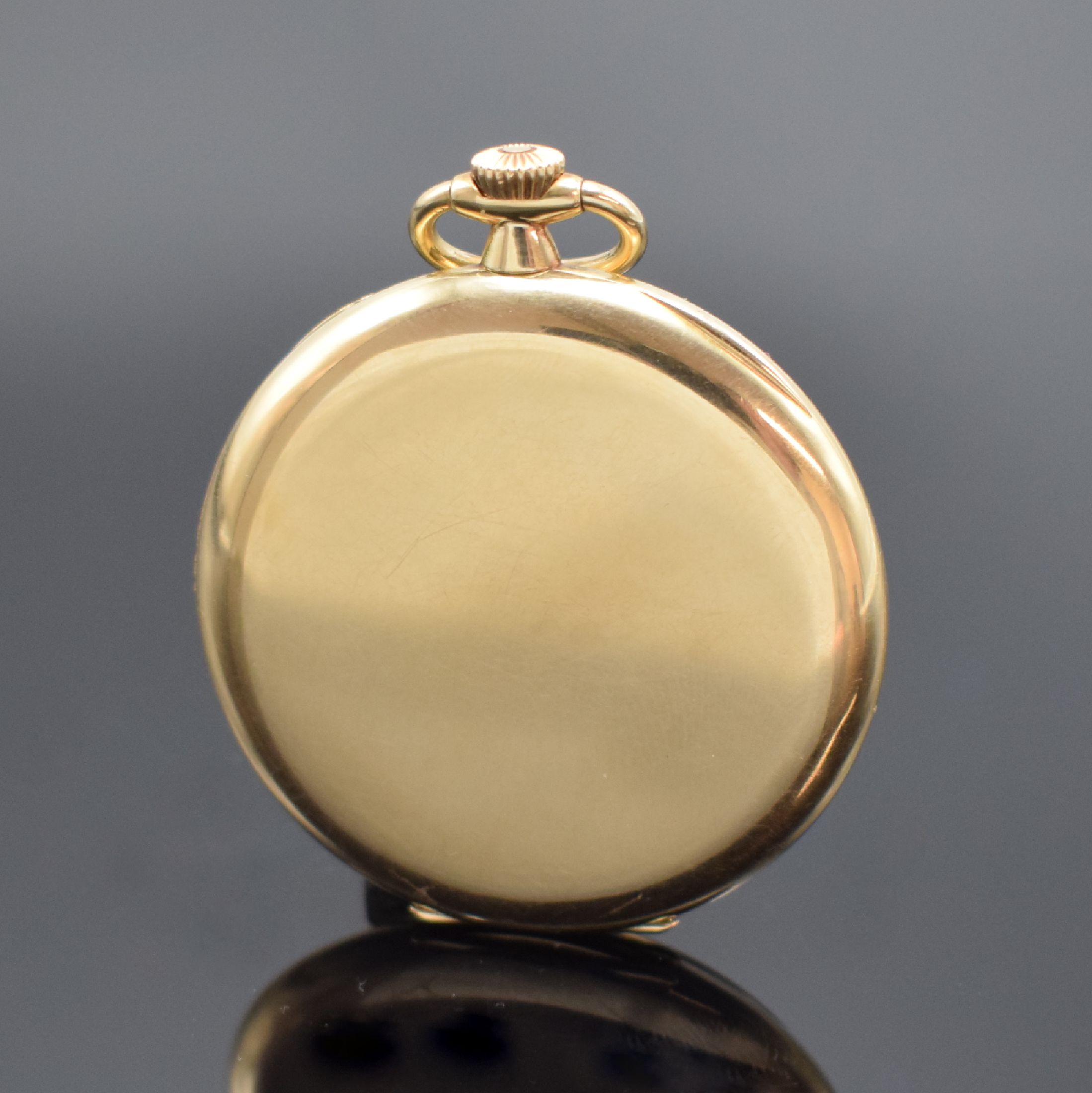 Detail a: IWC Herrentaschenuhr Kaliber 73 in GG 585/000, Schweiz um 1926, glattes Geh., gold. Zifferbl. bez. "Chronomètre International Watch Co", ...
