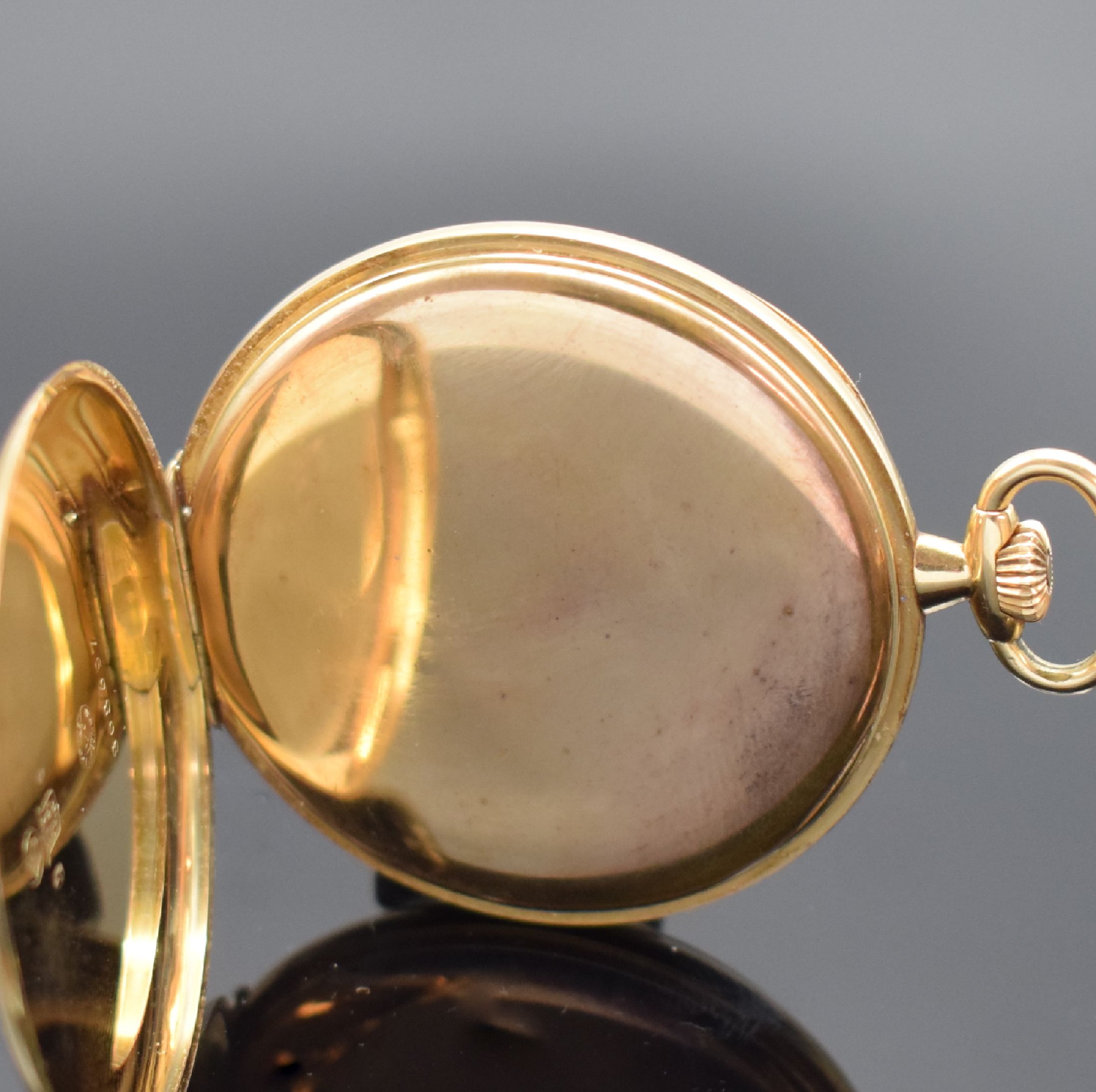Detail c: IWC Herrentaschenuhr Kaliber 73 in GG 585/000, Schweiz um 1926, glattes Geh., gold. Zifferbl. bez. "Chronomètre International Watch Co", ...