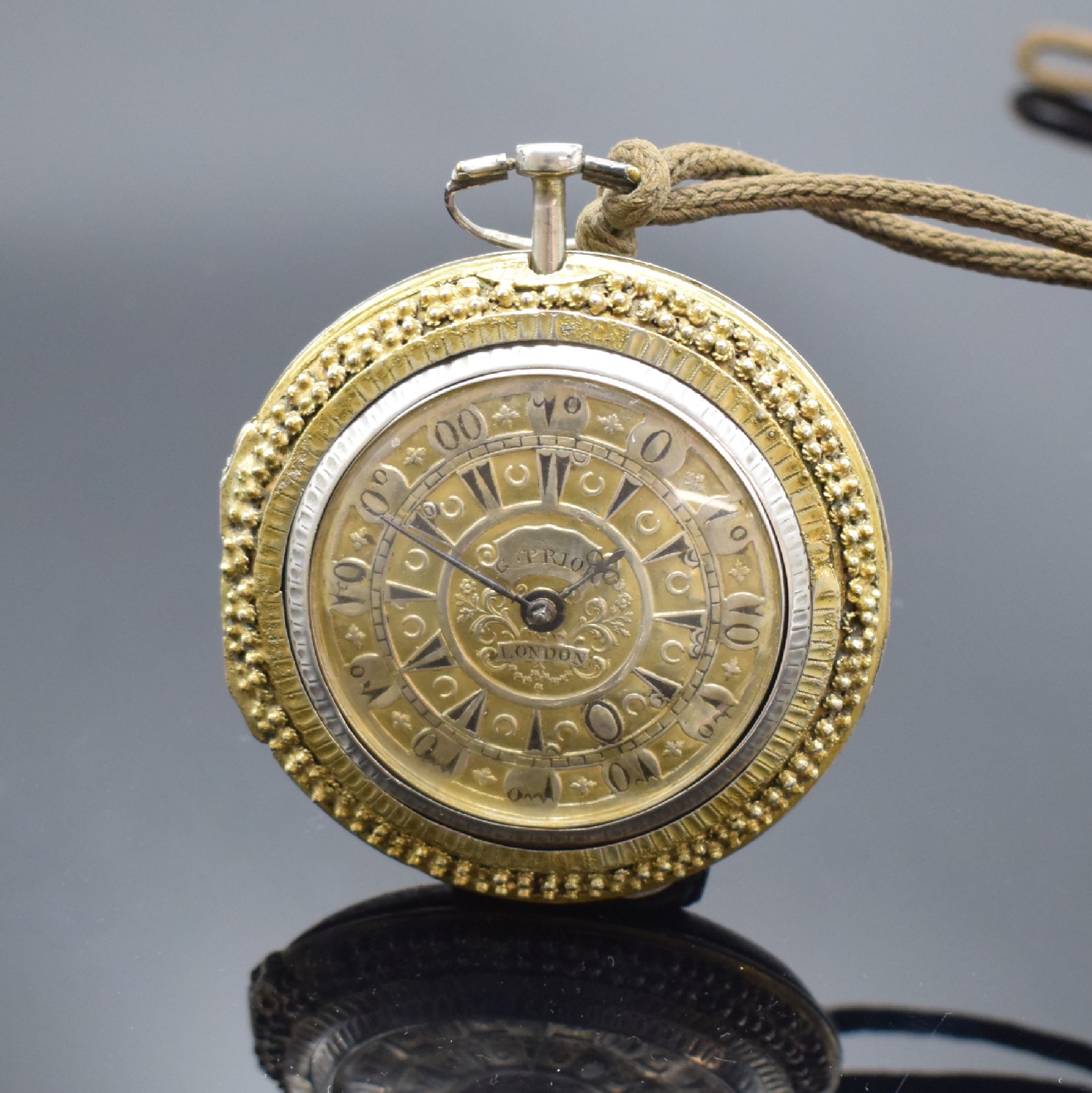 Detail c: G. PRIOR große 4 Gehäuse Spindeltaschenuhr, England für den osmanischen Markt um 1820, Schlüsselaufzug, glattes Geh. und Übergeh. in Silber ...