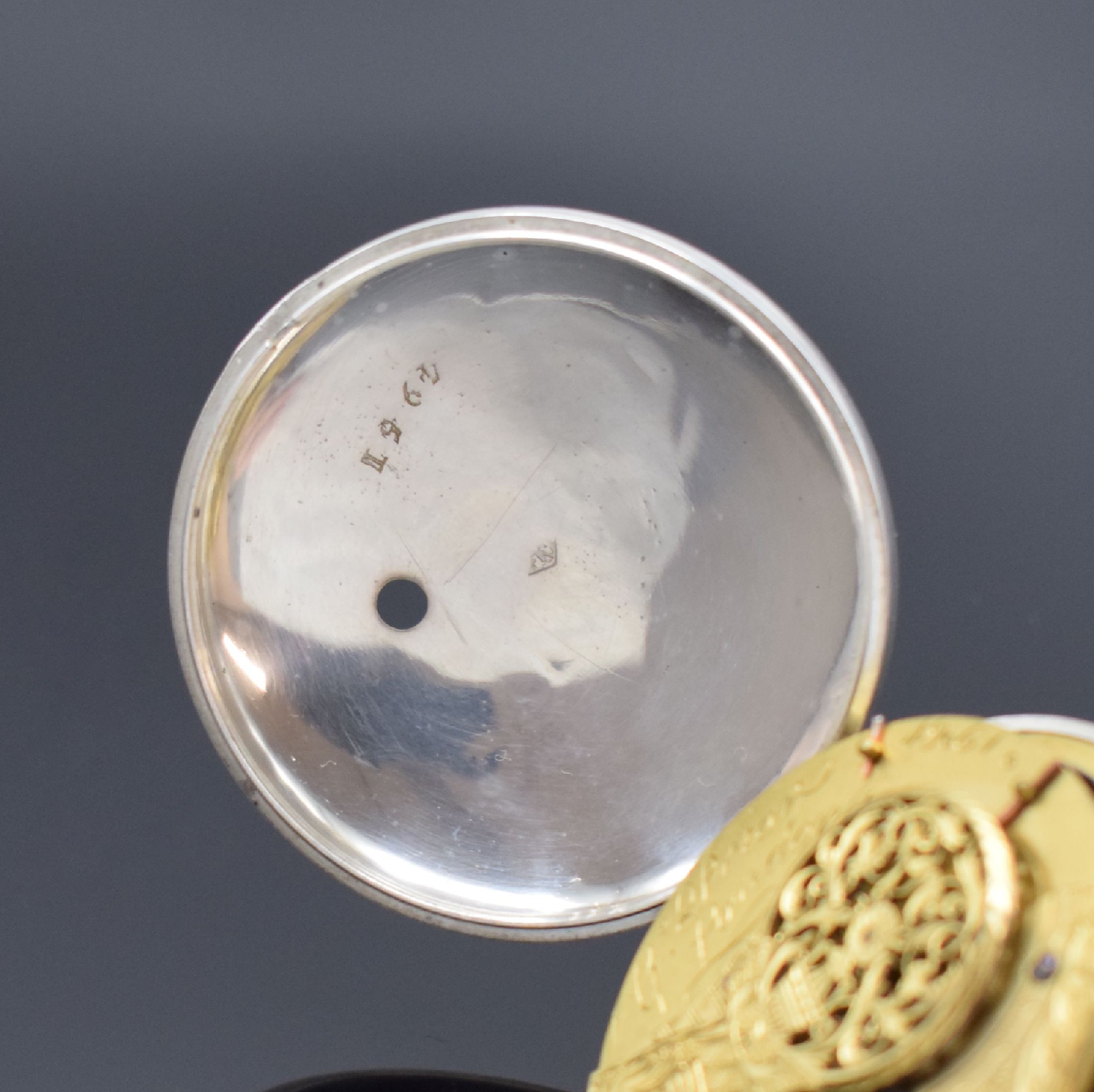 Detail h: G. PRIOR große 4 Gehäuse Spindeltaschenuhr, England für den osmanischen Markt um 1820, Schlüsselaufzug, glattes Geh. und Übergeh. in Silber ...