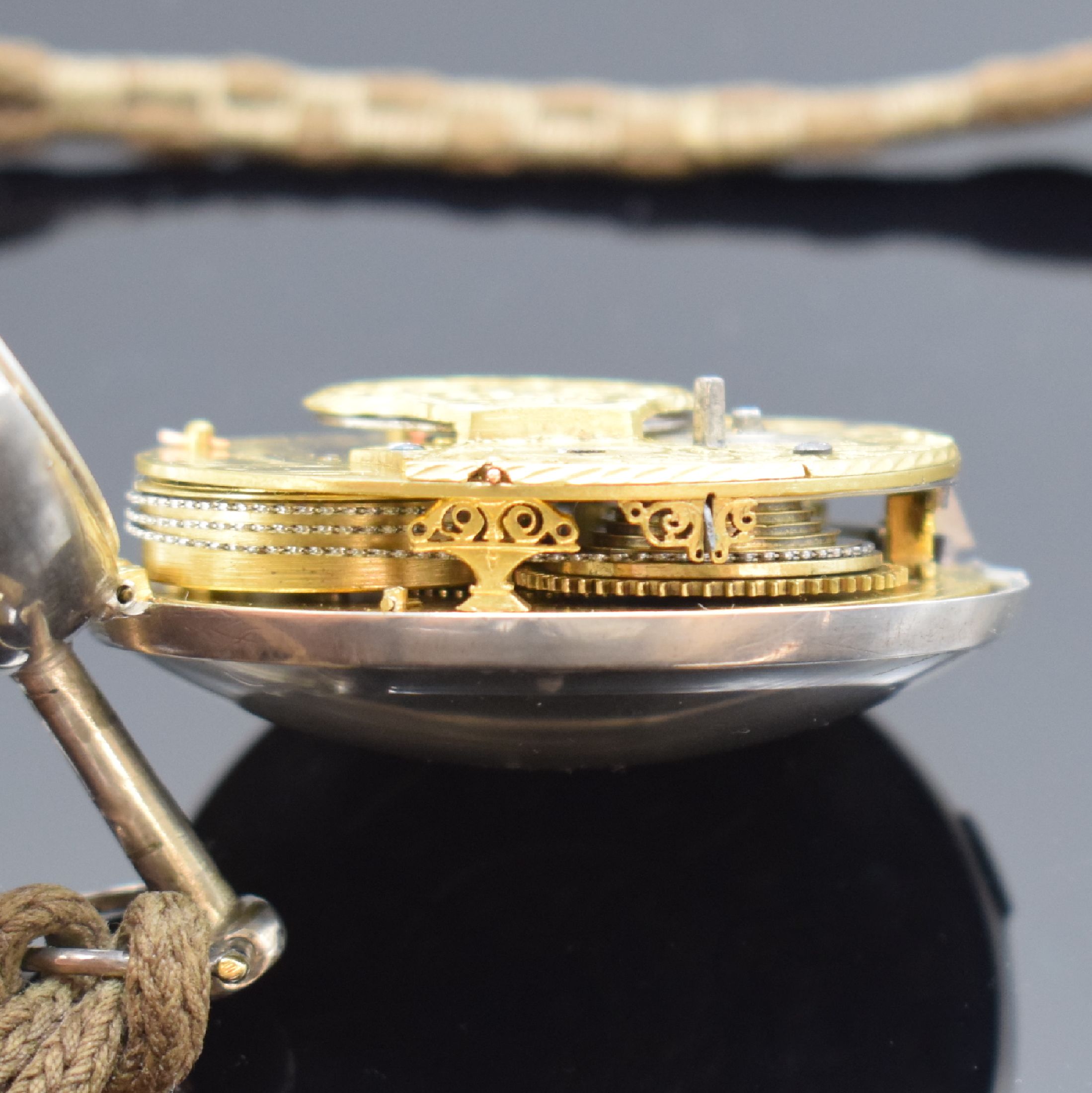 Detail k: G. PRIOR große 4 Gehäuse Spindeltaschenuhr, England für den osmanischen Markt um 1820, Schlüsselaufzug, glattes Geh. und Übergeh. in Silber ...