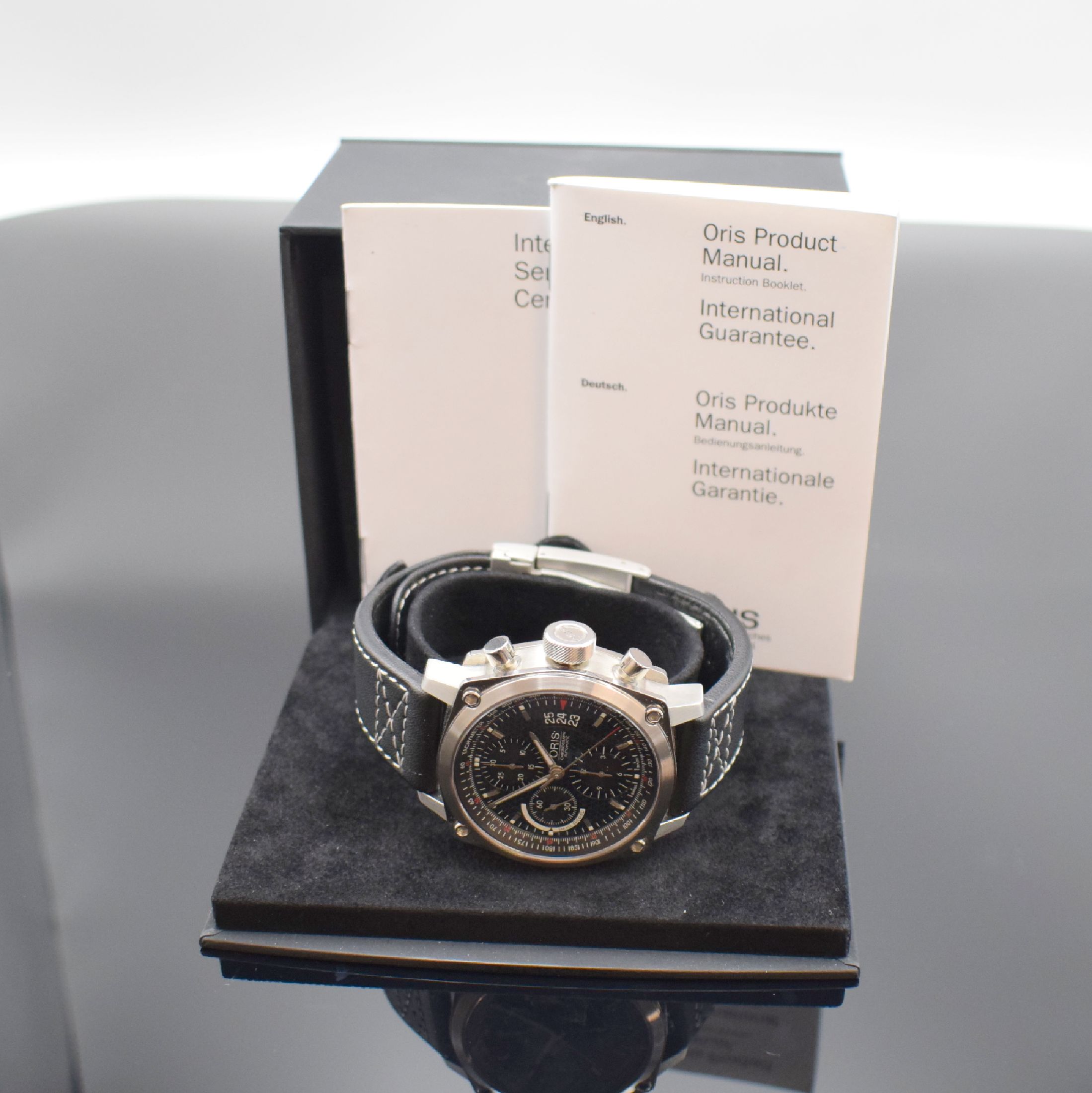 Detail f: ORIS BC 4 Herrenchronograph in Stahl Referenz 7616, Schweiz um 2010, Automatik, beids. vergl. Geh., Saphirgl., Boden 4-fach verschr., Krone verschr., ...