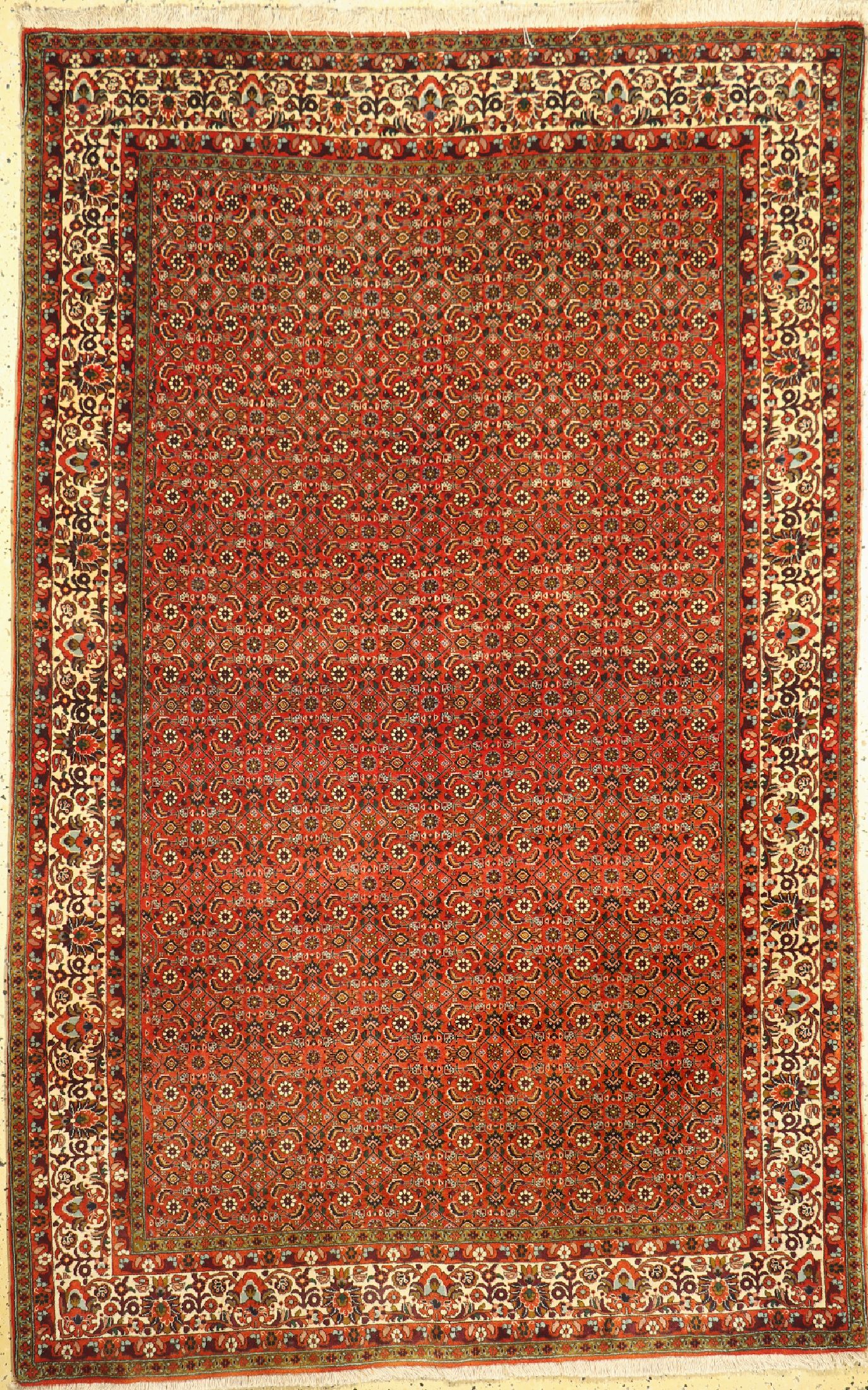 Bidjar Kork fein, Persien, ca. 50 Jahre, Korkwolle auf Baumwolle, ca. 250 x 157 cm, EHZ: 2(minimaler Mottenfrass am Rand).