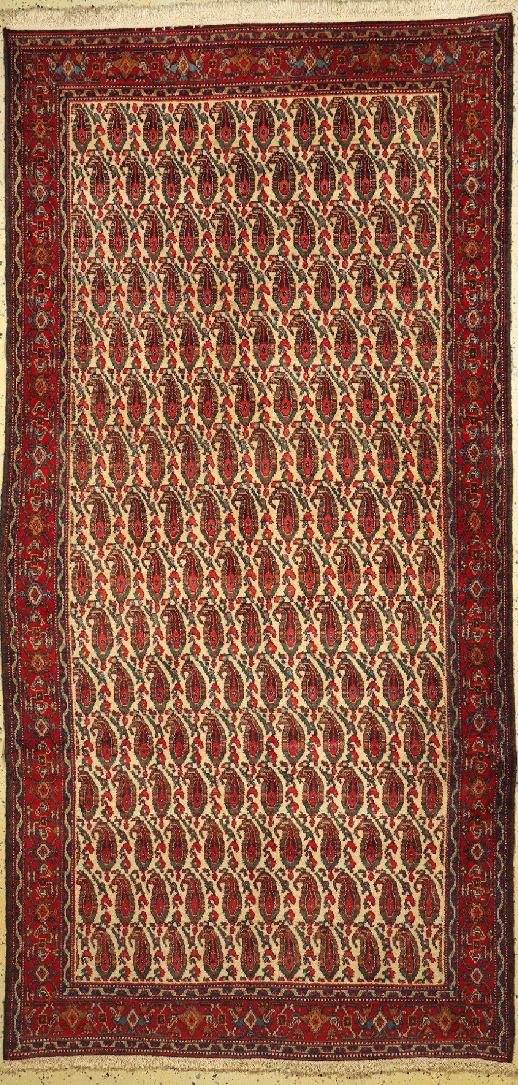Senneh alt, Persien, um 1940, Wolle auf Baumwolle, ca. 295 x 146 cm, EHZ: 1-2