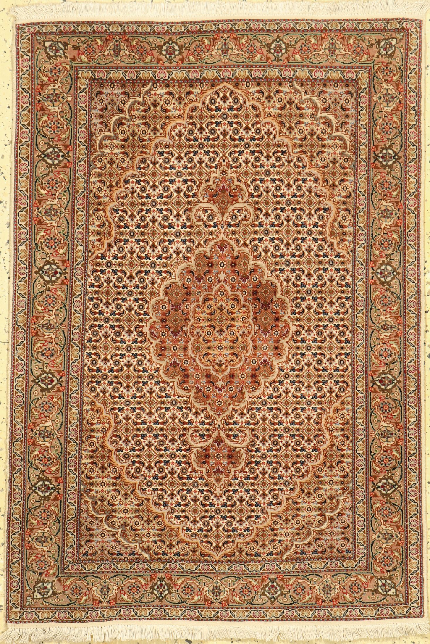 Täbriz fein(50 Raj), Persien, ca. 40 Jahre,Korkwolle mit Seide, ca. 120 x 81 cm, (gebraucht), EHZ: 1