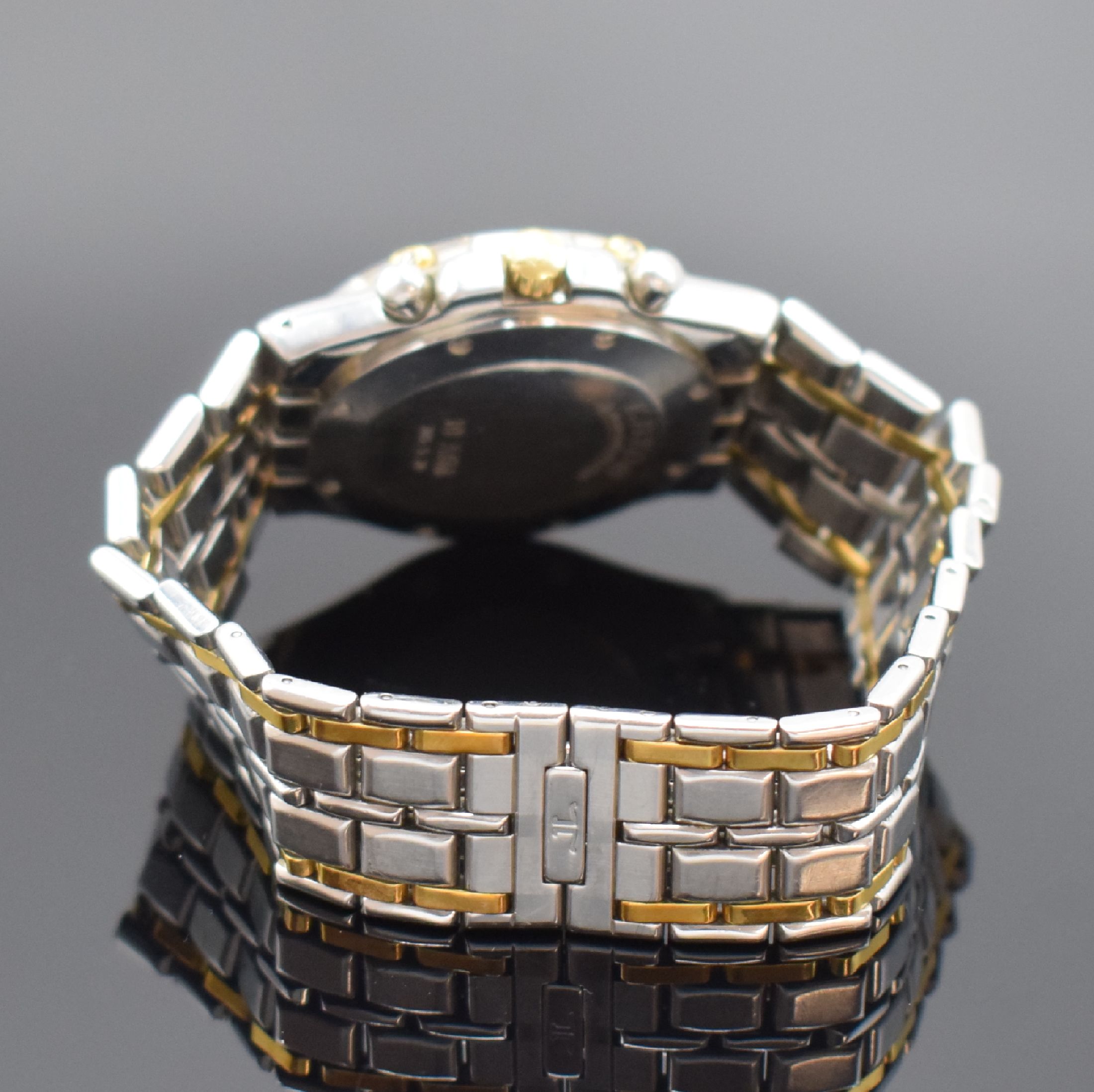 Detail b: Jaeger-LeCoultre Armbandchronograph Modell Kryos Referenz 305.5.31, Schweiz um 1990, quarz, Edelstahl/Gold inkl. orig. Gliederband m. orig. dopp. ...