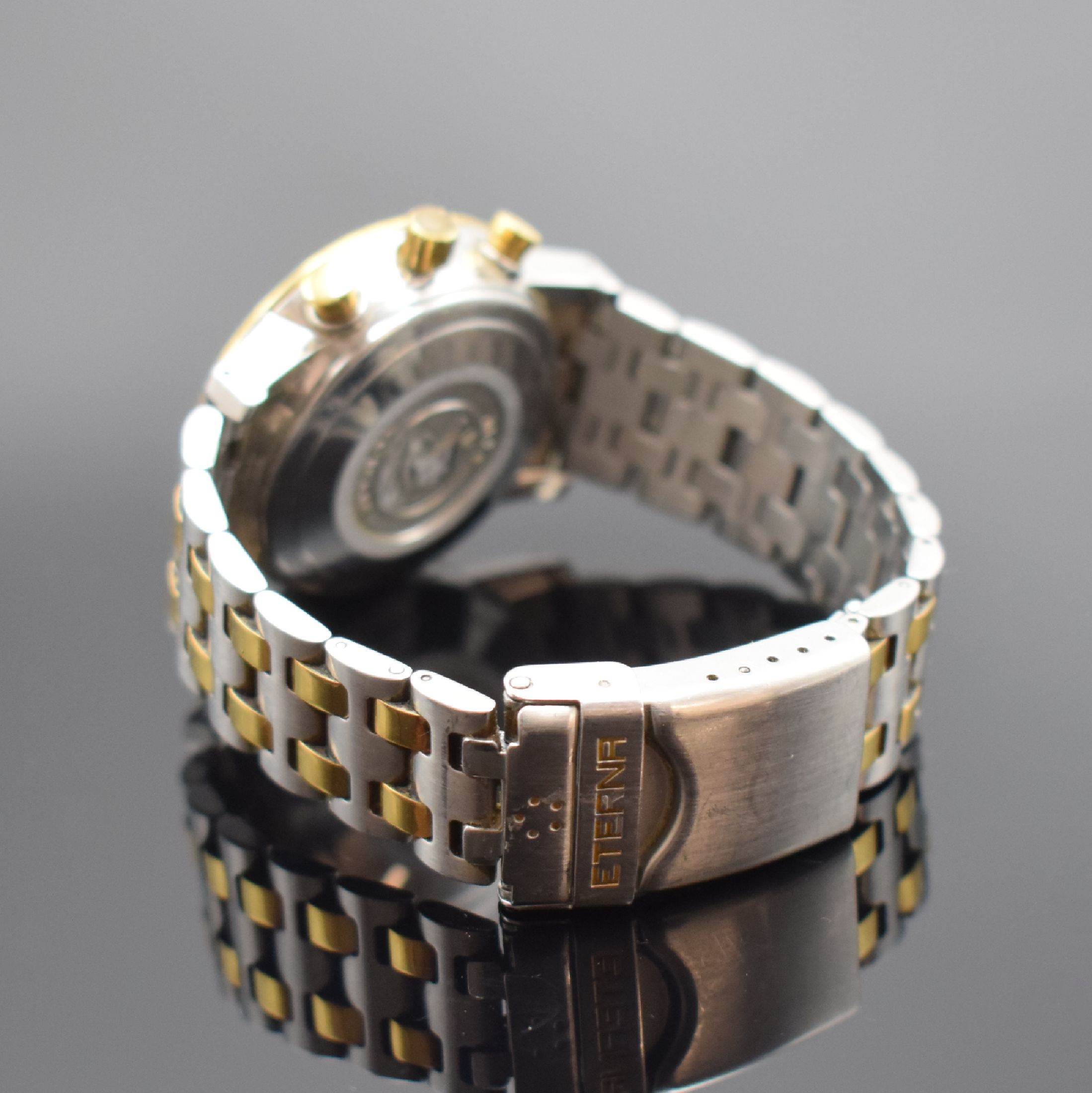 Detail b: ETERNA-MATIC Kontiki Chronometer Herrenarmbanduhr in Stahl/Gold, Schweiz um 2000, Automatik, Krone verschr., Boden aufgedr., orig. Gliederband m. ...