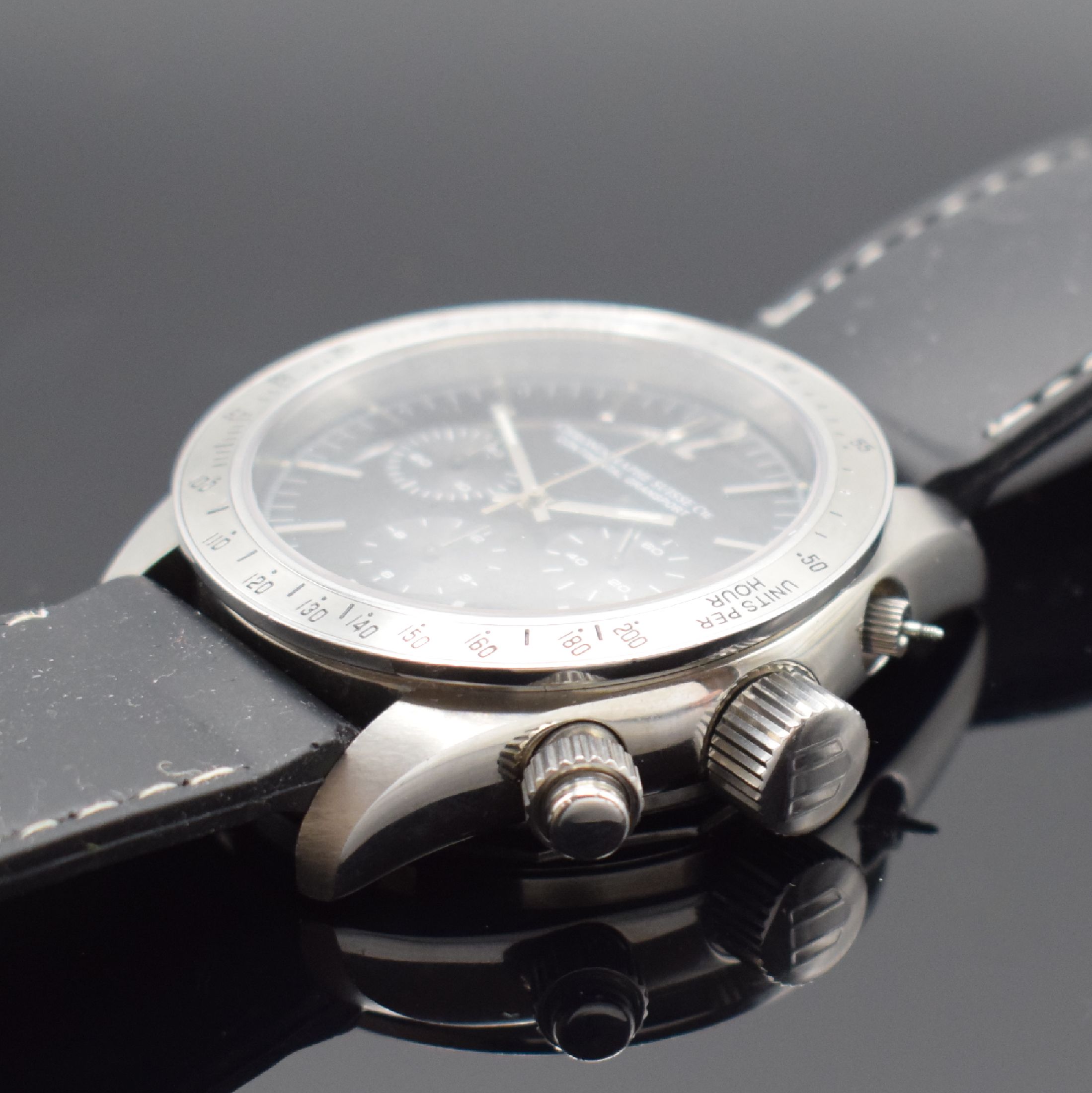 Detail b: CHRONOGRAPHE SUISSE Cie Continental Gransport großer Armbandchronograph, Schweiz um 2010, Automatik, massiv. Edelstahlgeh. inkl. Kautschukband m. ...