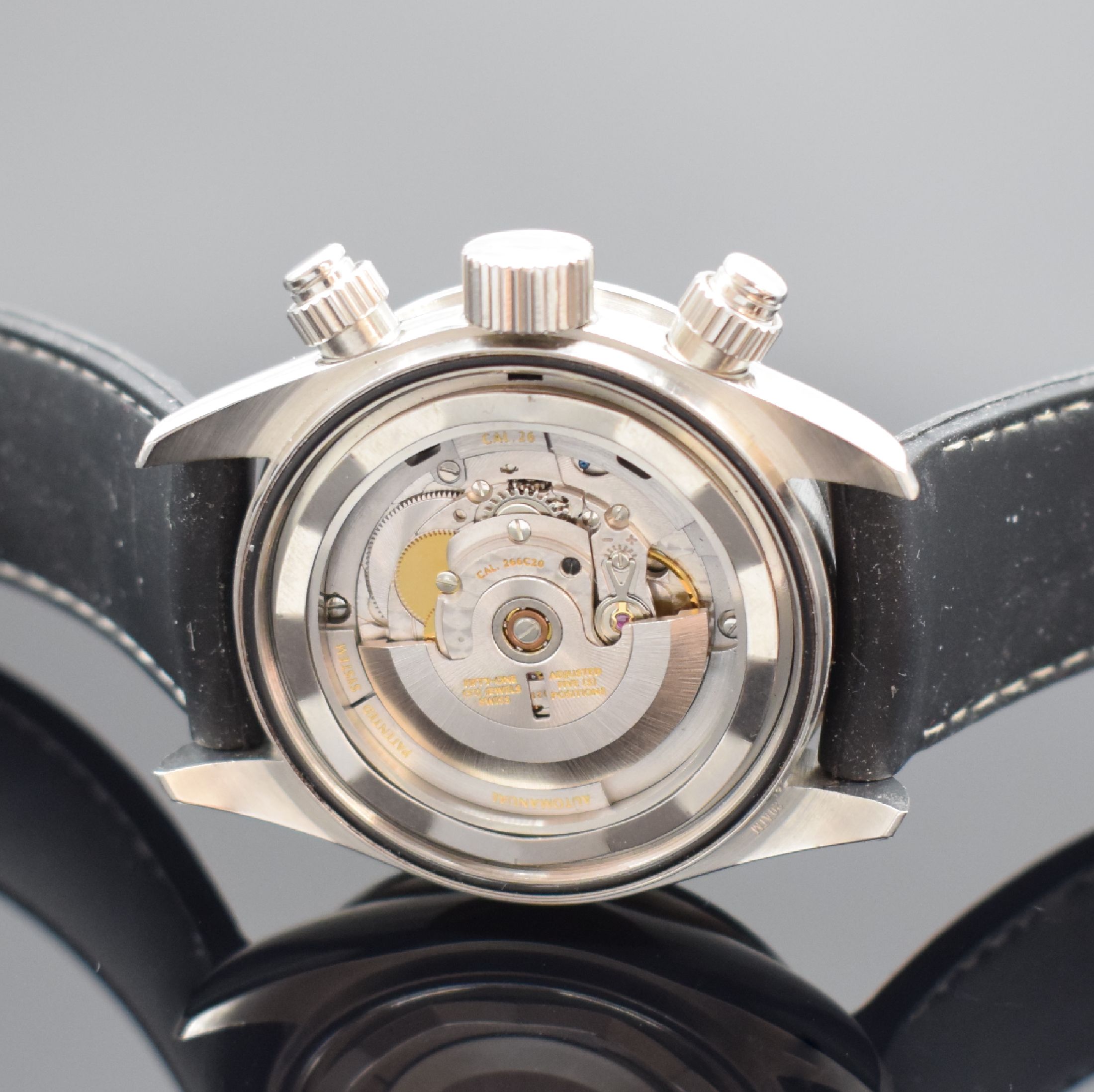 Detail d: CHRONOGRAPHE SUISSE Cie Continental Gransport großer Armbandchronograph, Schweiz um 2010, Automatik, massiv. Edelstahlgeh. inkl. Kautschukband m. ...