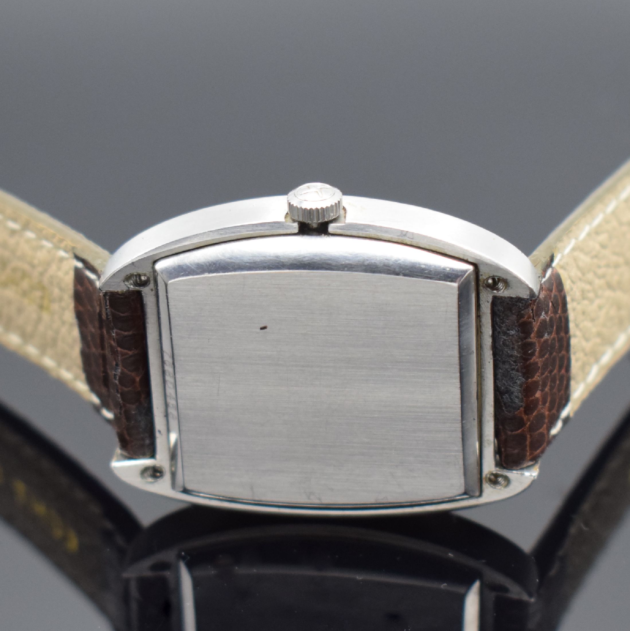 Detail c: ZENITH Respirator Herrenarmbanduhr Referenz SC 6708, Schweiz um 1970, Automatik, Monocoque-Geh. in Stahl 4-fach verschr., silb. Zifferbl. m. aufges. ...