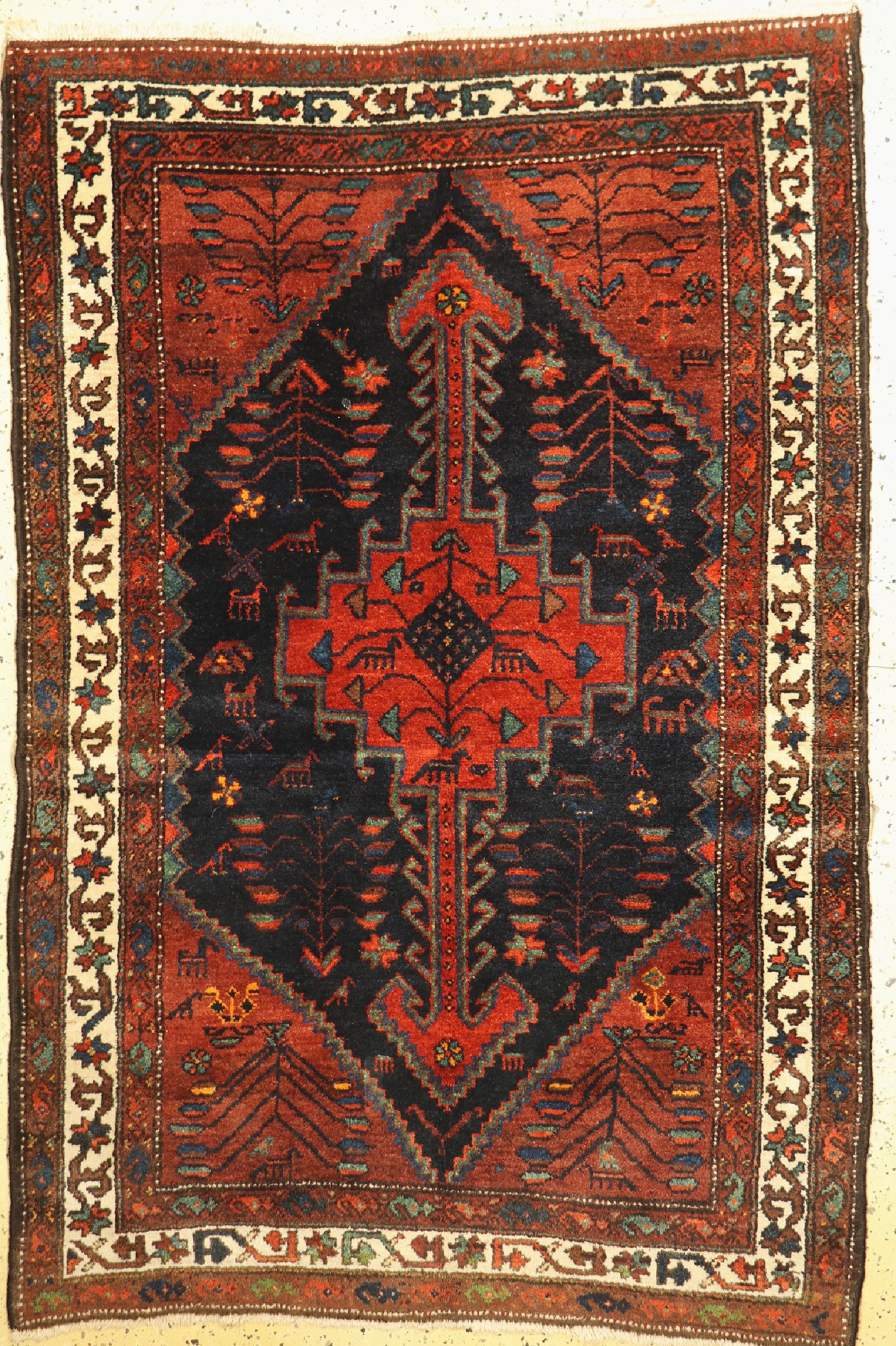 Hamadan alt, Persien, um 1940, Wolle auf Baumwolle, ca. 193 x 130 cm, EHZ: 1-2
