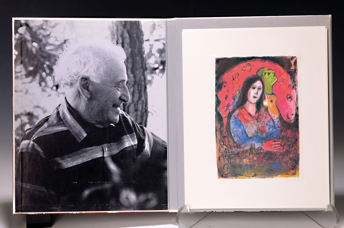 Marc Chagall (1887-1985): Der Vogelfänger. Ausgewählte Graphik, München 1978, zur Ausstellung im Haus der Kunst in München 1978,Kassette mit ...