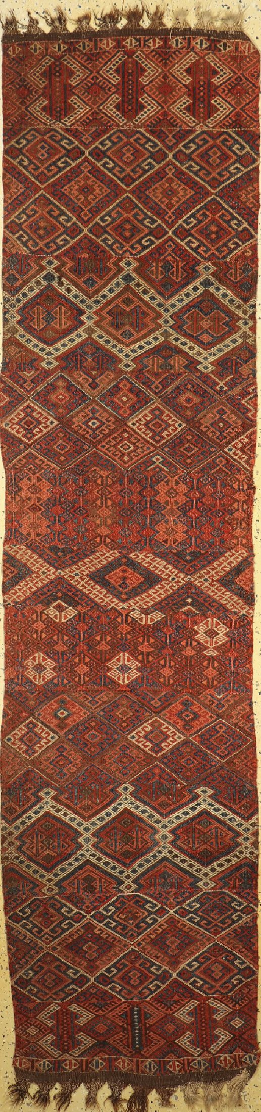Antiker Cicim, Türkei, um 1900, Wolle auf Wolle, ca. 270 x 66 cm, EHZ: 2
