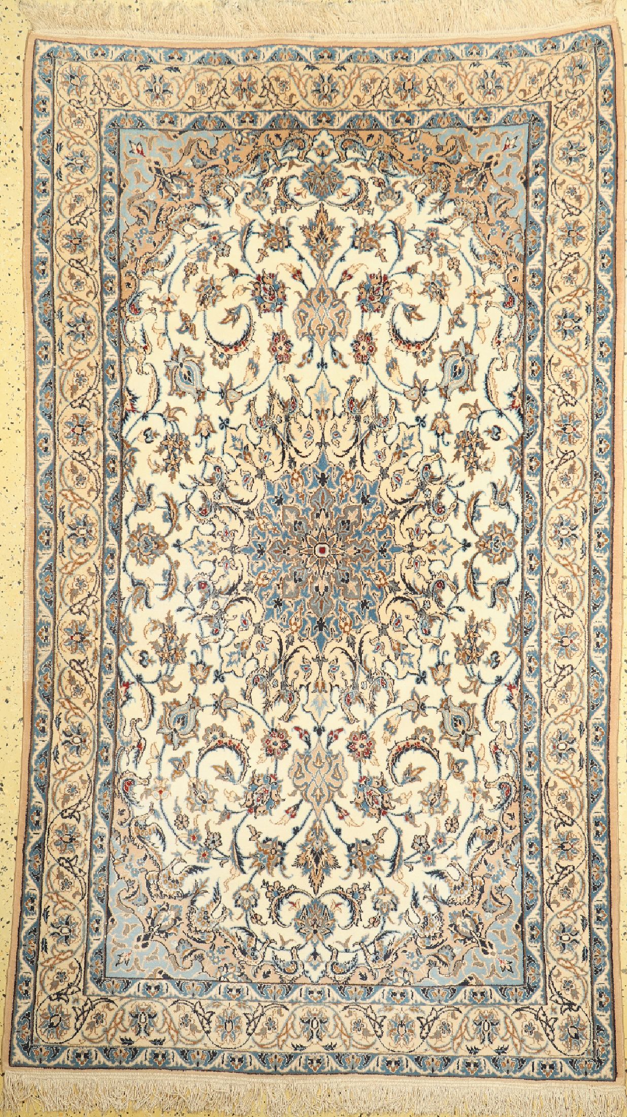 Nain fein(9 La), Persien, ca. 50 Jahre, Korkwolle mit Seide, ca. 220 x 126 cm, EHZ: 2-3