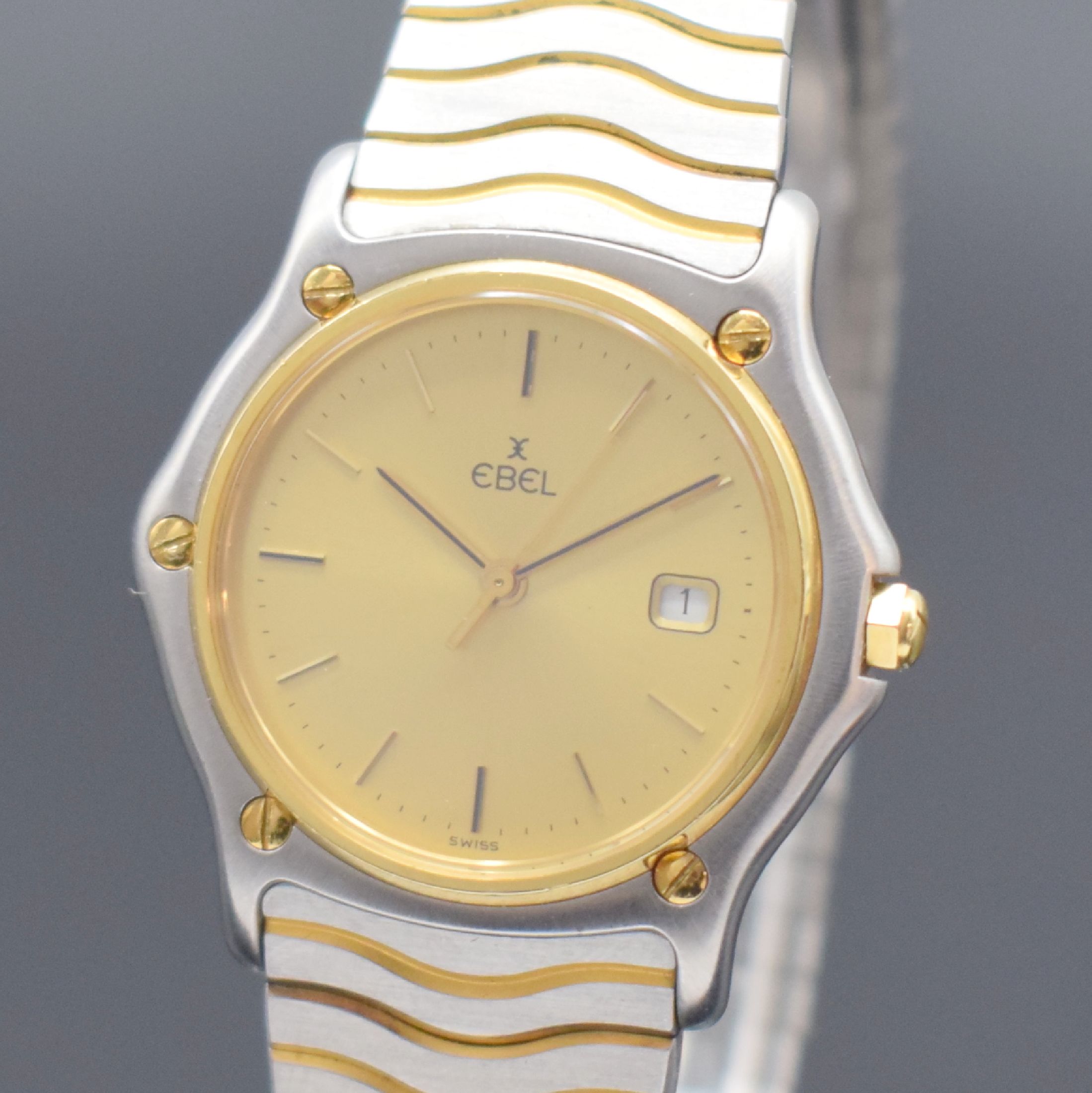 Detail a: EBEL Mediumarmbanduhr Sport Classic Referenz 183909, Schweiz um 1995, Edelstahl/Gold kombiniert inkl. Wellengliederband m. Faltschl., quarz, ...