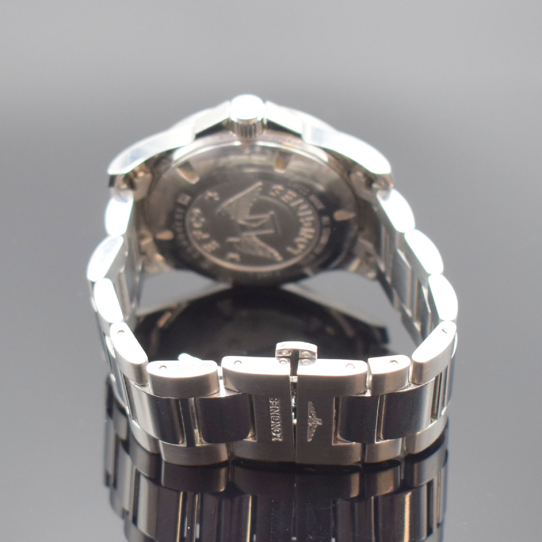 Detail b: LONGINES Herrenarmbanduhr Serie Conquest Referenz L3.659.4, quarz, Edelstahlgeh. inkl. Gliederband m. dopp. Faltschl., Boden & Krone verschr., ab ...