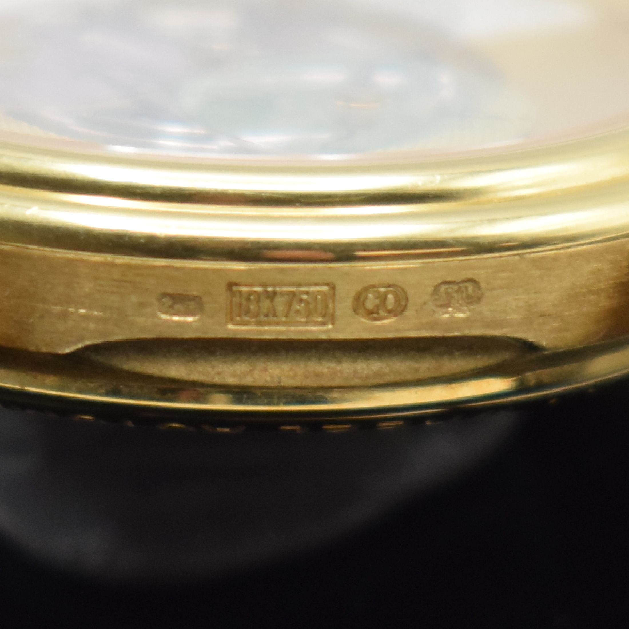 Detail m: AUDEMARS PIGUET seltene & außergewöhnliche Herrenarmbanduhr Star Wheel in GG 750/000, Automatik, Schweiz um 1995, beids. vergl. Geh., Boden & ...