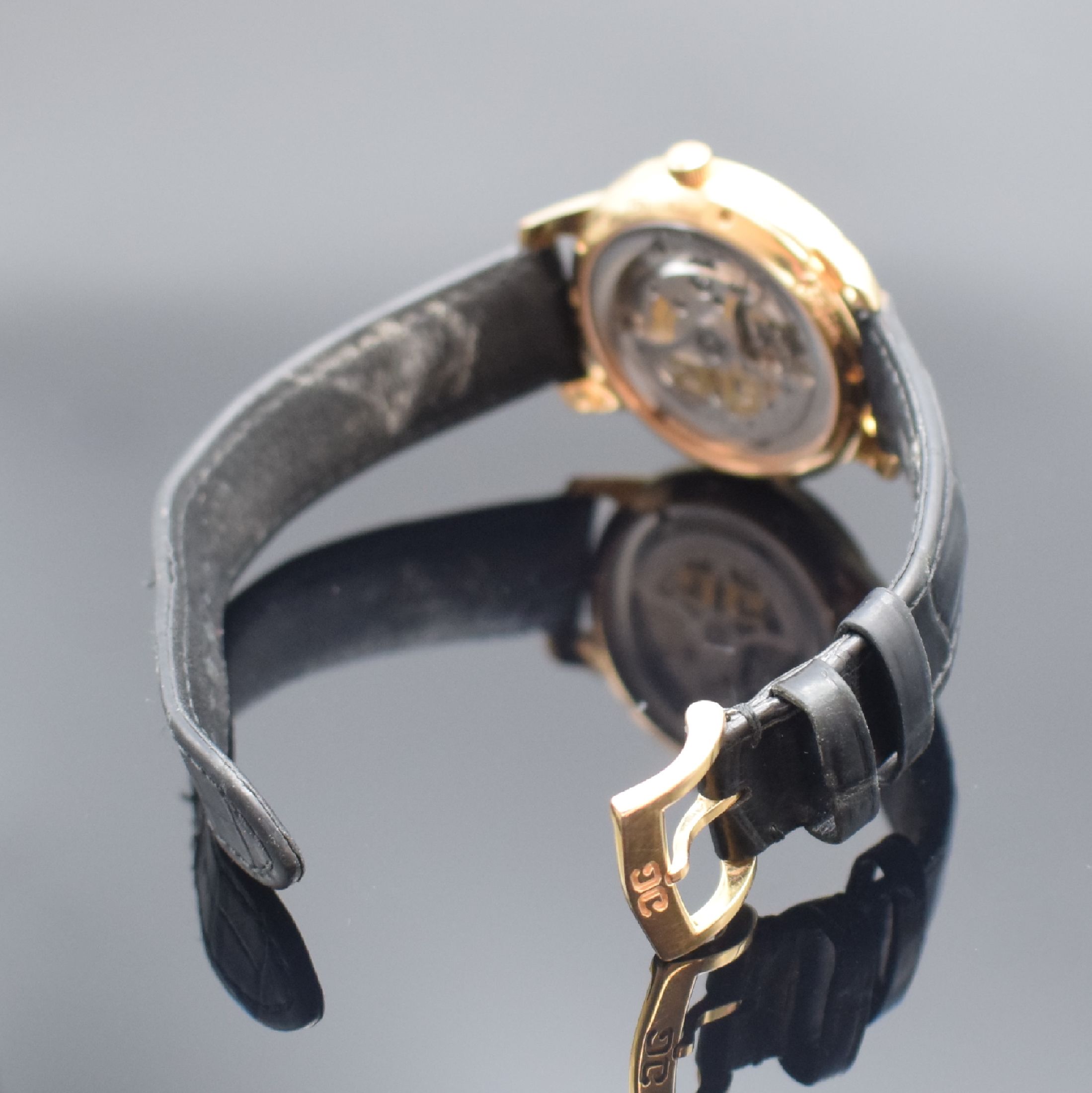 Detail b: GLASHÜTTE ORIGINAL Senator Herrenarmbanduhr in RoseG 750/000 Referenz 39-59-01-05-04, Deutschland um 2013, Automatik, großes beids. vergl. Geh., ...