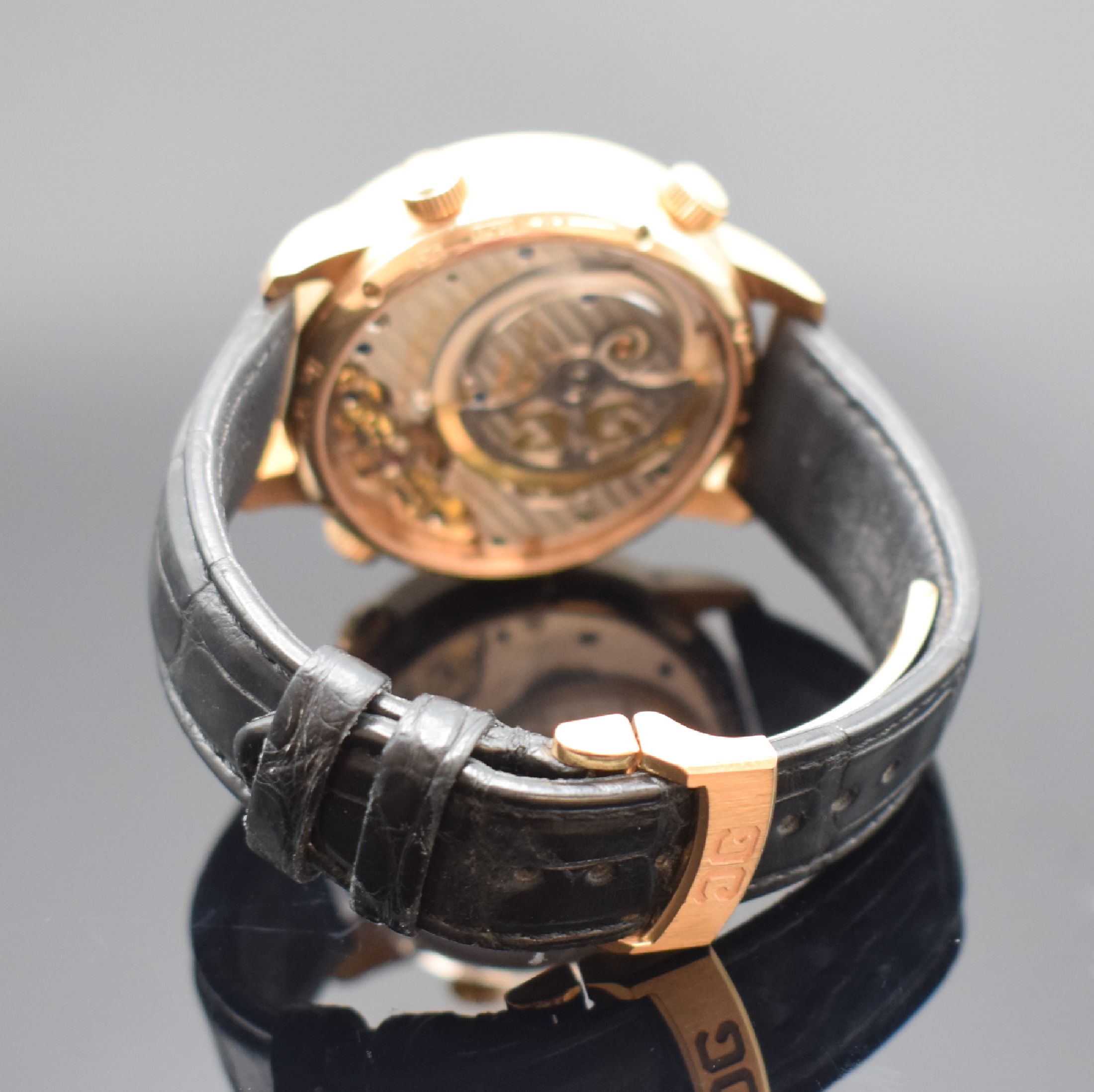 Detail b: GLASHÜTTE ORIGINAL Senator Cosmopolite große Herrenarmbanduhr in RoséG 750/000 Referenz 18902010530, Deutschland verk. lt. beil. Pap. 07/2019, ...