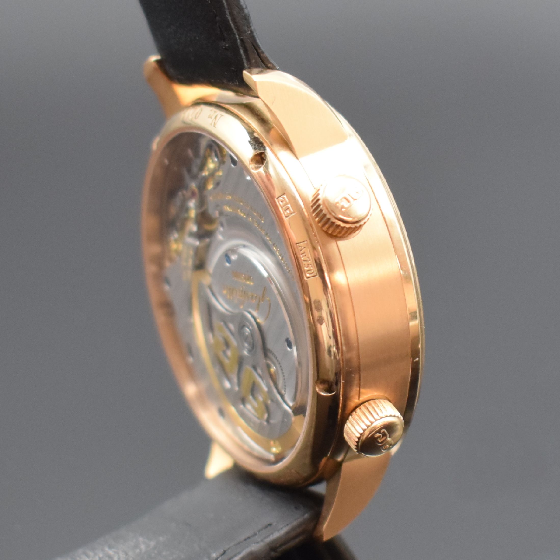 Detail c: GLASHÜTTE ORIGINAL Senator Cosmopolite große Herrenarmbanduhr in RoséG 750/000 Referenz 18902010530, Deutschland verk. lt. beil. Pap. 07/2019, ...