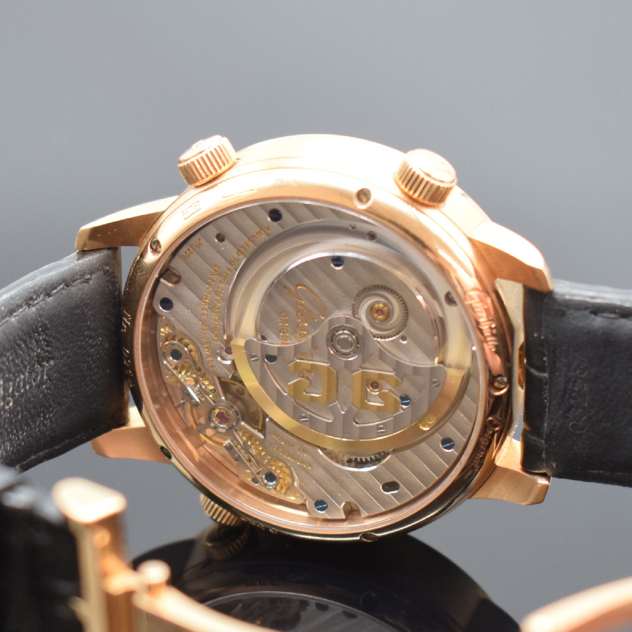 Detail f: GLASHÜTTE ORIGINAL Senator Cosmopolite große Herrenarmbanduhr in RoséG 750/000 Referenz 18902010530, Deutschland verk. lt. beil. Pap. 07/2019, ...