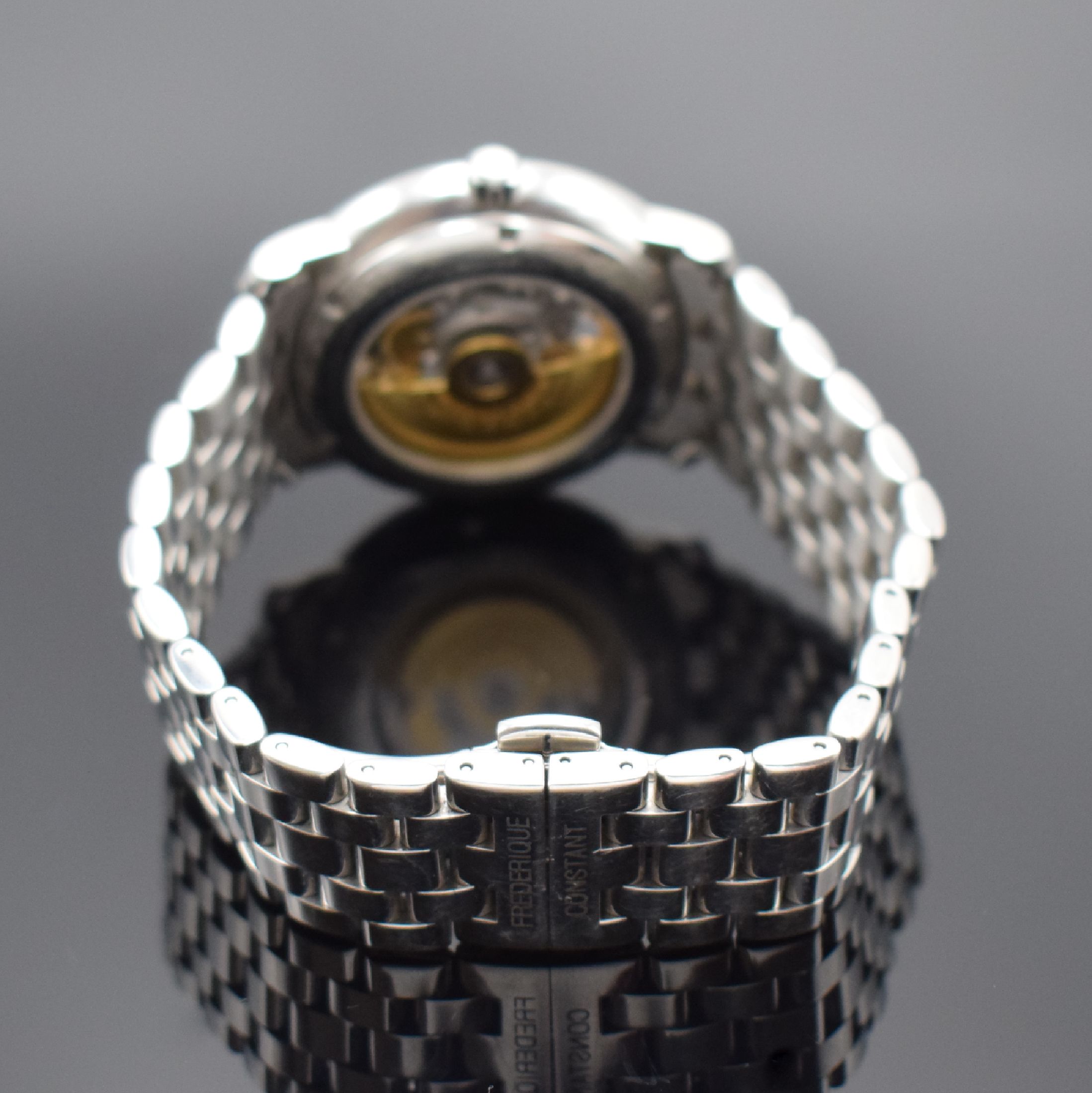 Detail b: FREDERIQUE CONSTANT Herrenarmbanduhr Classic Heart Beat Moonphase Referenz FC- 330/335X4P4/5/6, Automatik, Schweiz um 2015, Edelstahlgeh. inkl. ...