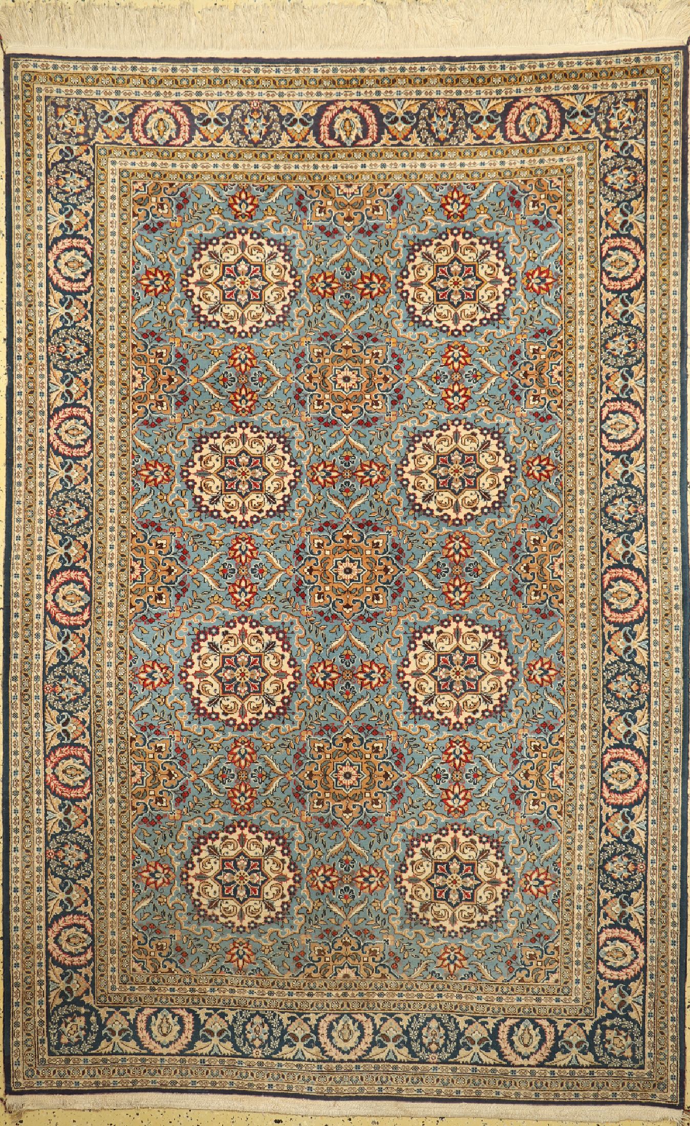 Ghom Kork, Persien, ca. 50 Jahre, Korkwolleauf Baumwolle, ca. 260 x 172 cm, EHZ: 1-2